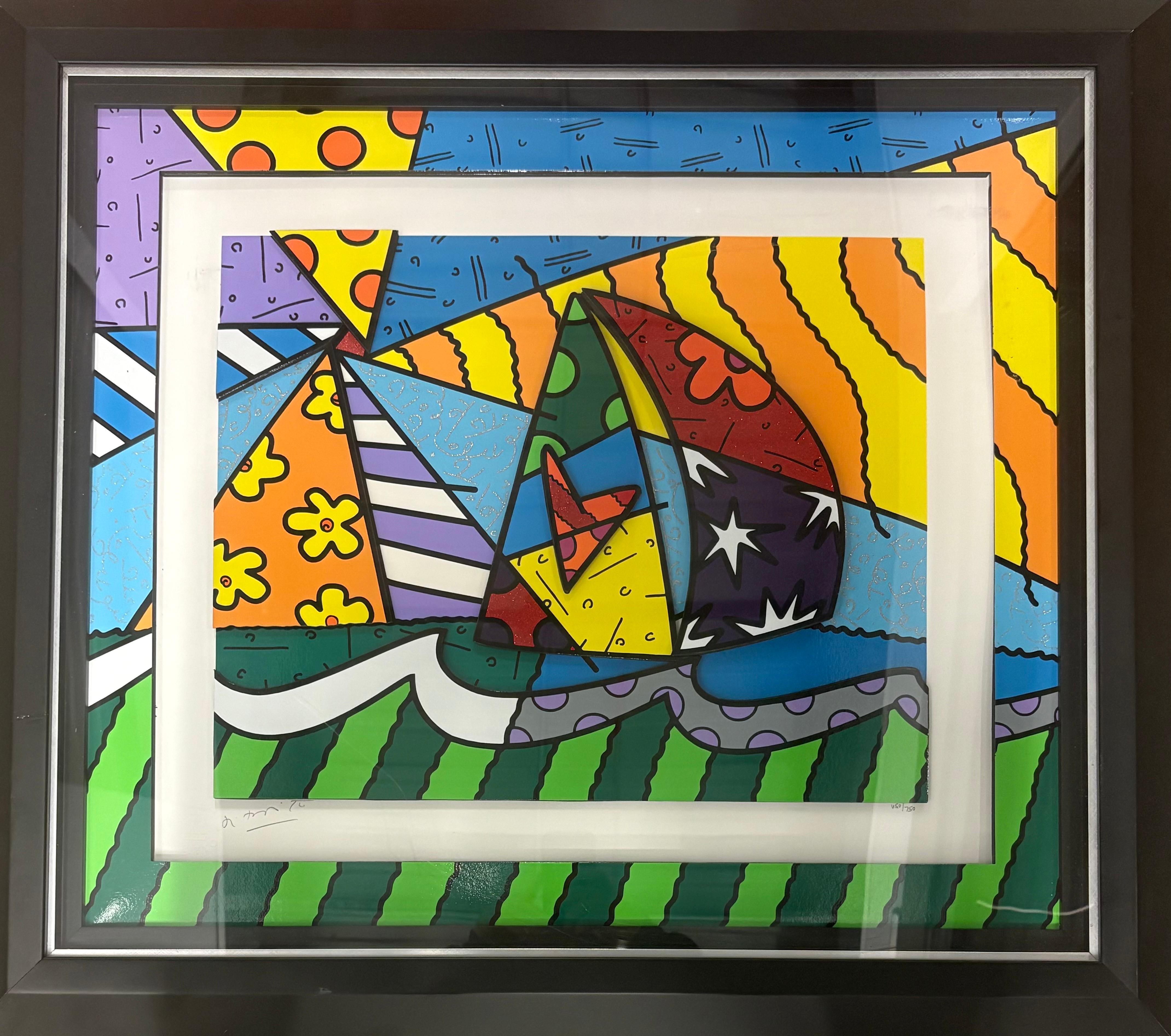 Romero Britto Print - “Sailing”