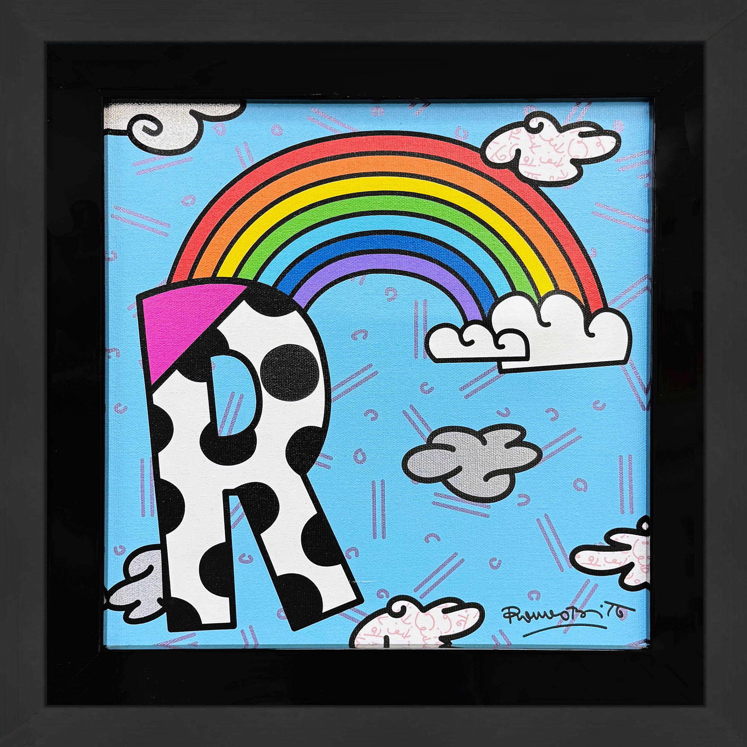 Digital print on canvas.  Hand signed lower right by Romero Britto.  Open edition of an unknown size.  Britto Studio stamp on verso. Custom framed as pictured.  Canvas size: 11 x 11 inches.  Frame size: 16 x 16 inches.

Certificate of Authenticity