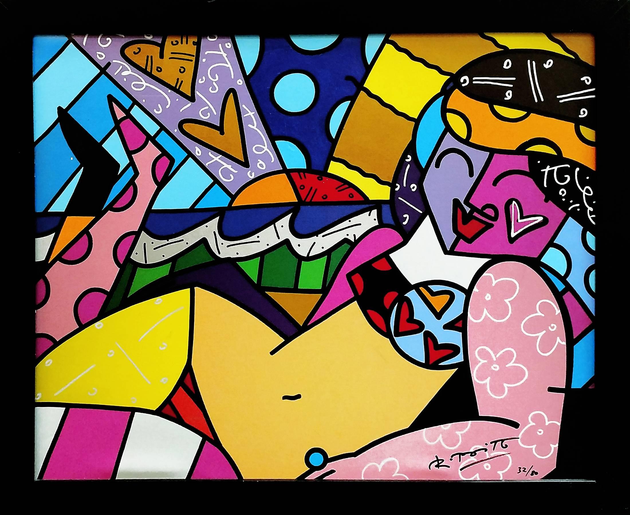 Romero Britto Figurative Print - UNKNOWN (BEACH)