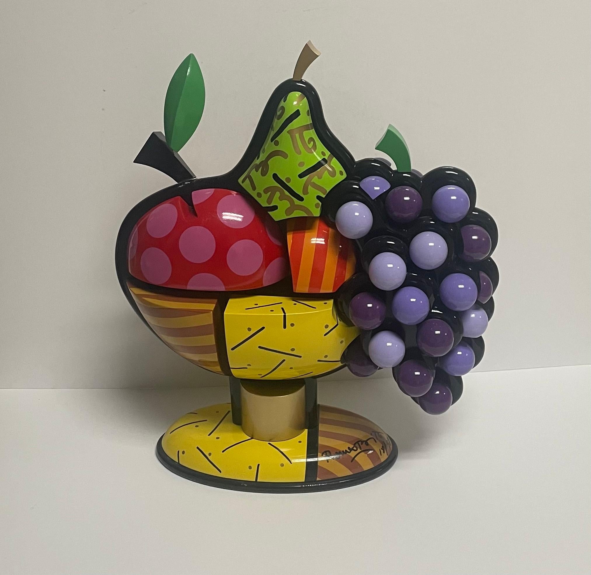 "Bowl of Fruit" - Sculpture by Romero Britto