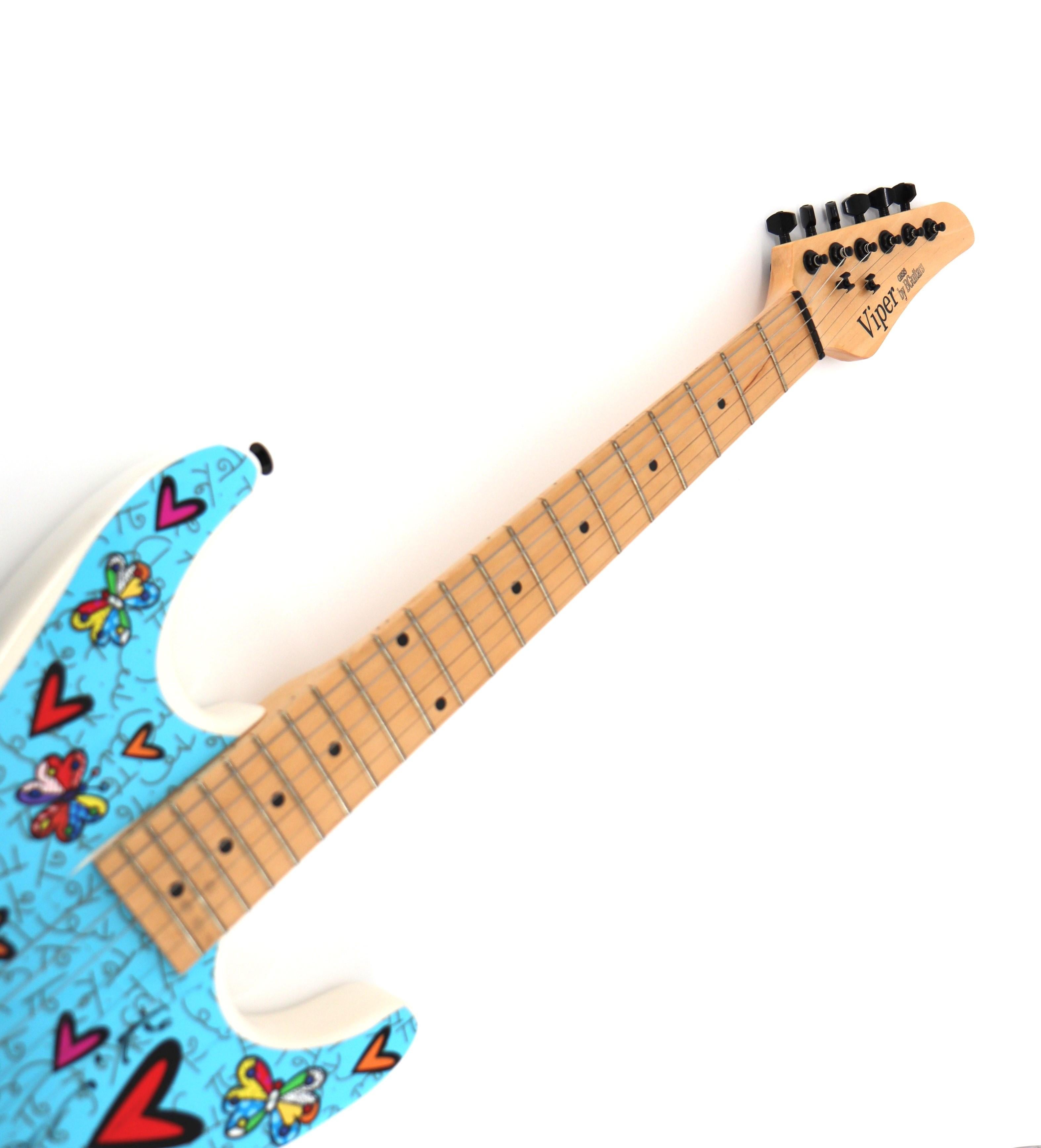 Romero Britto, Limited Edition, Hand Signed, Viper Electric Guitar 9