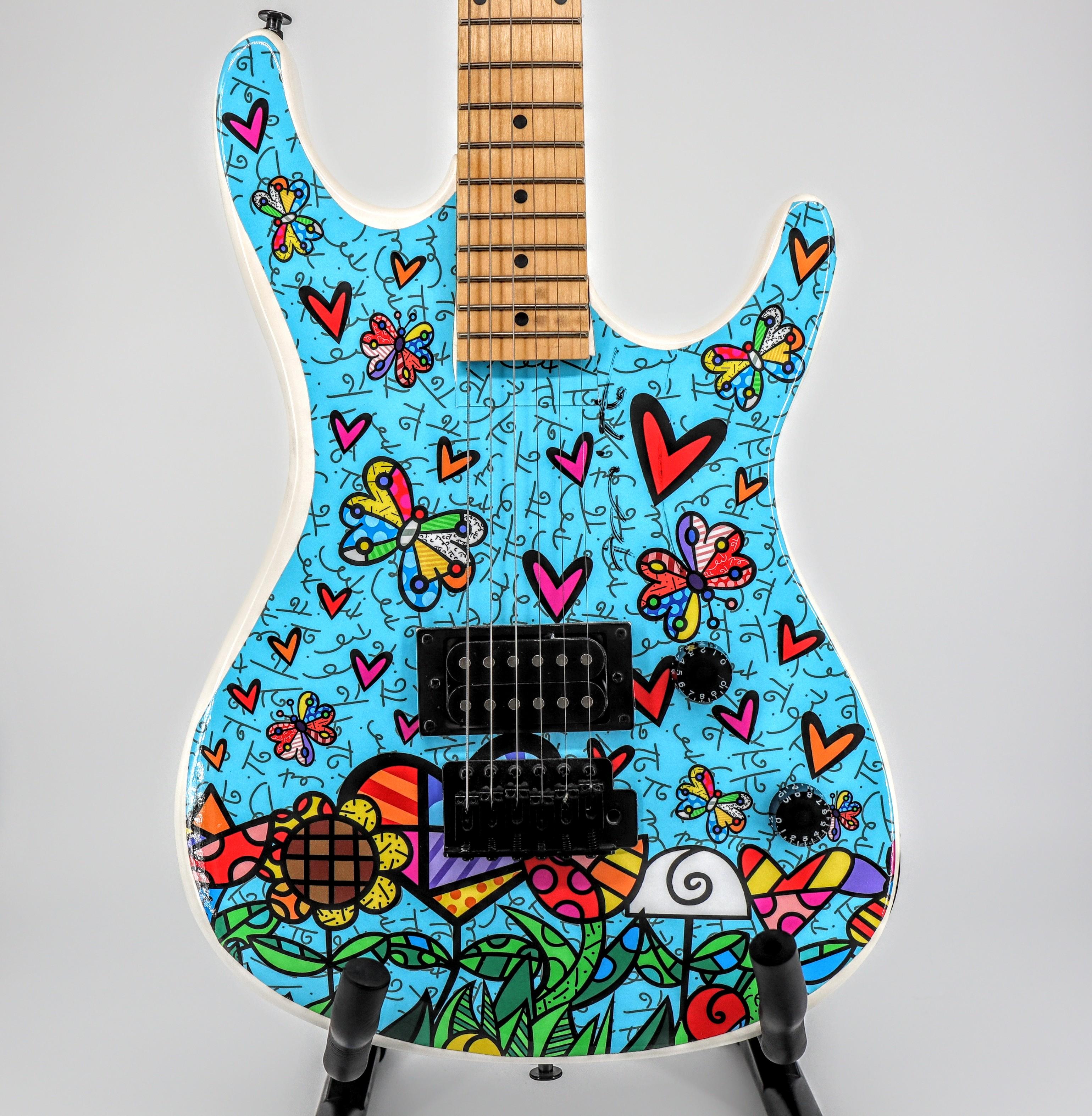 Romero Britto, Limited Edition, Hand Signed, Viper Electric Guitar 1