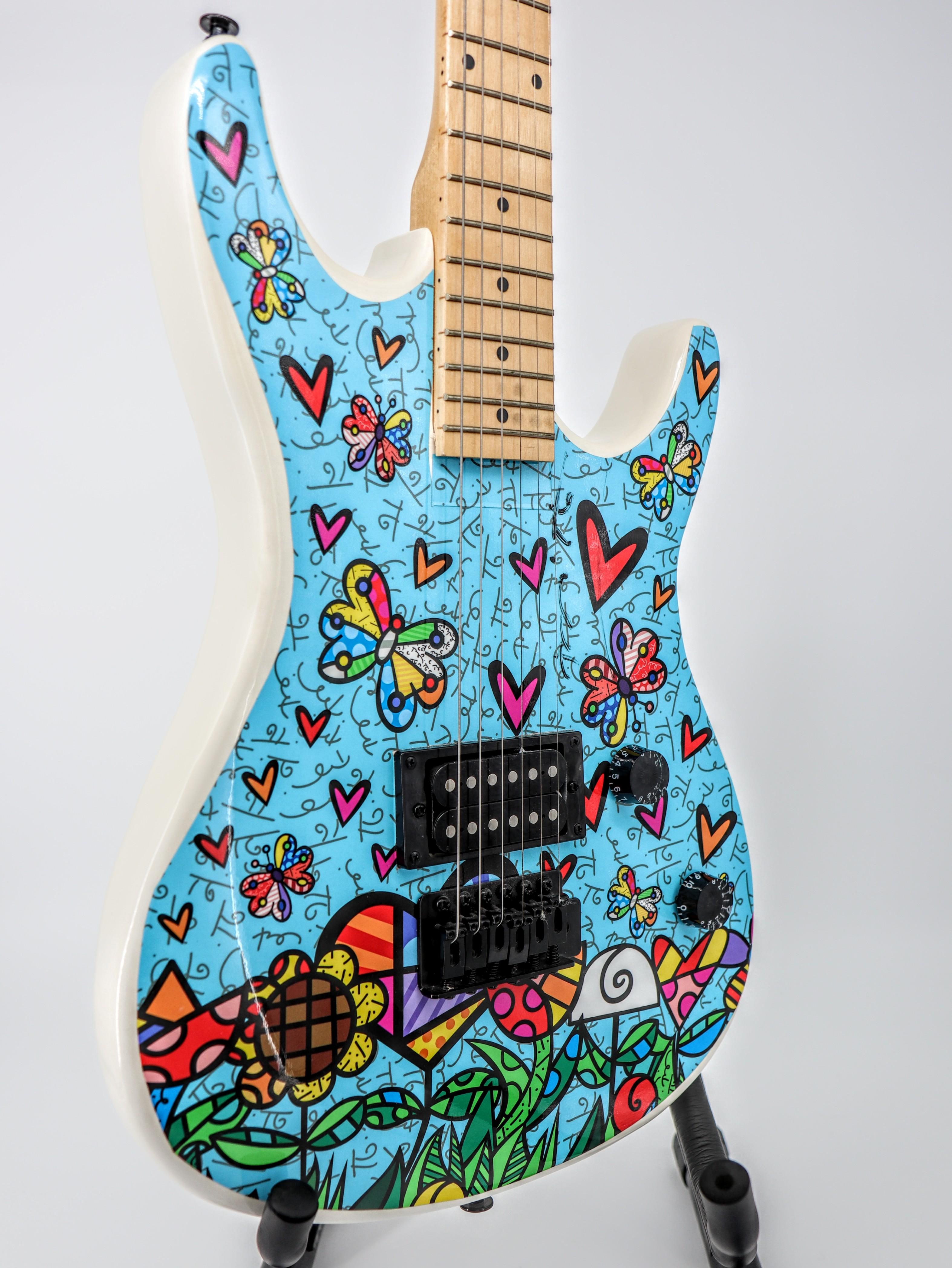 Romero Britto, Limited Edition, Hand Signed, Viper Electric Guitar 6