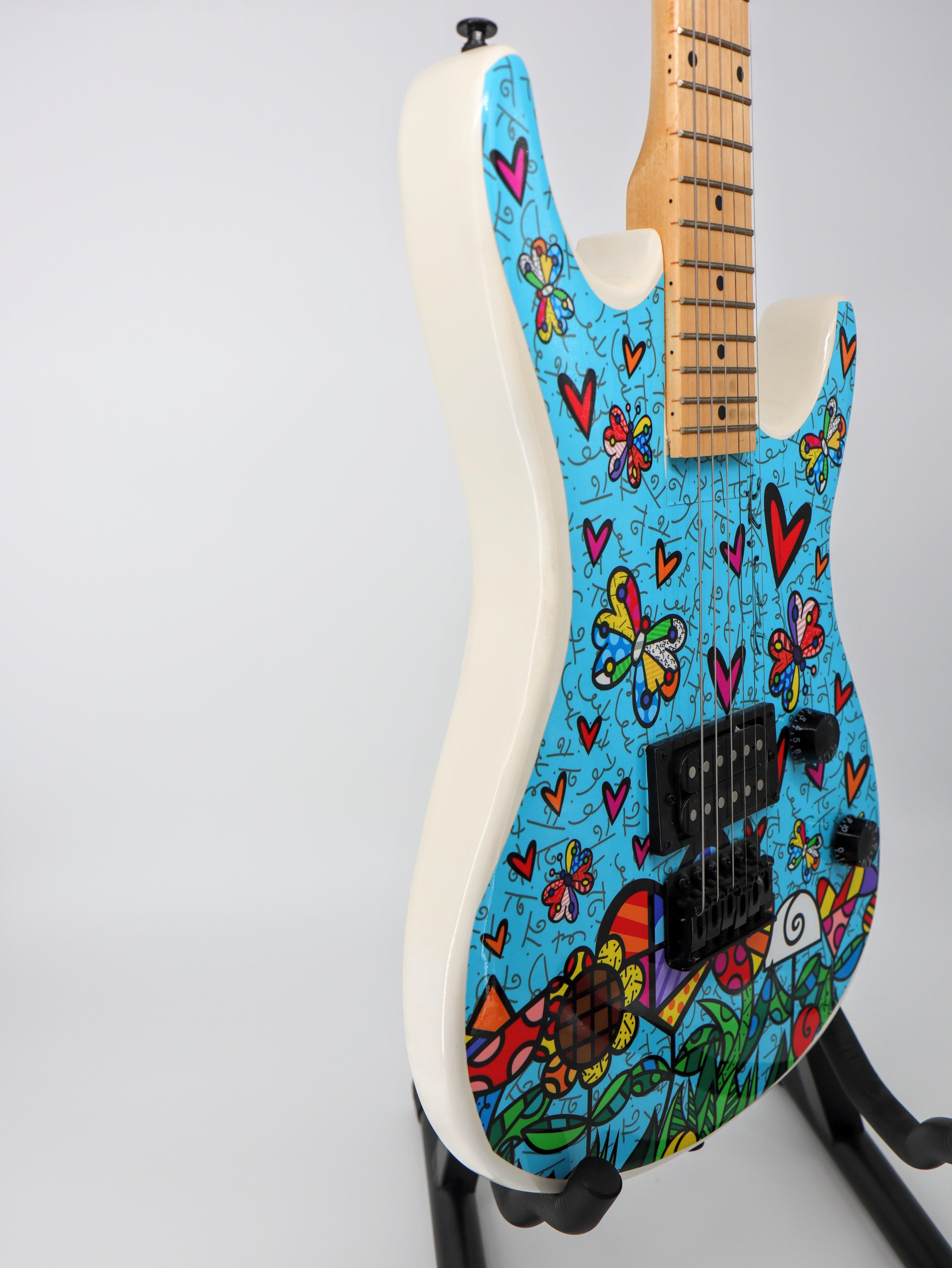 Romero Britto, Limited Edition, Hand Signed, Viper Electric Guitar 7