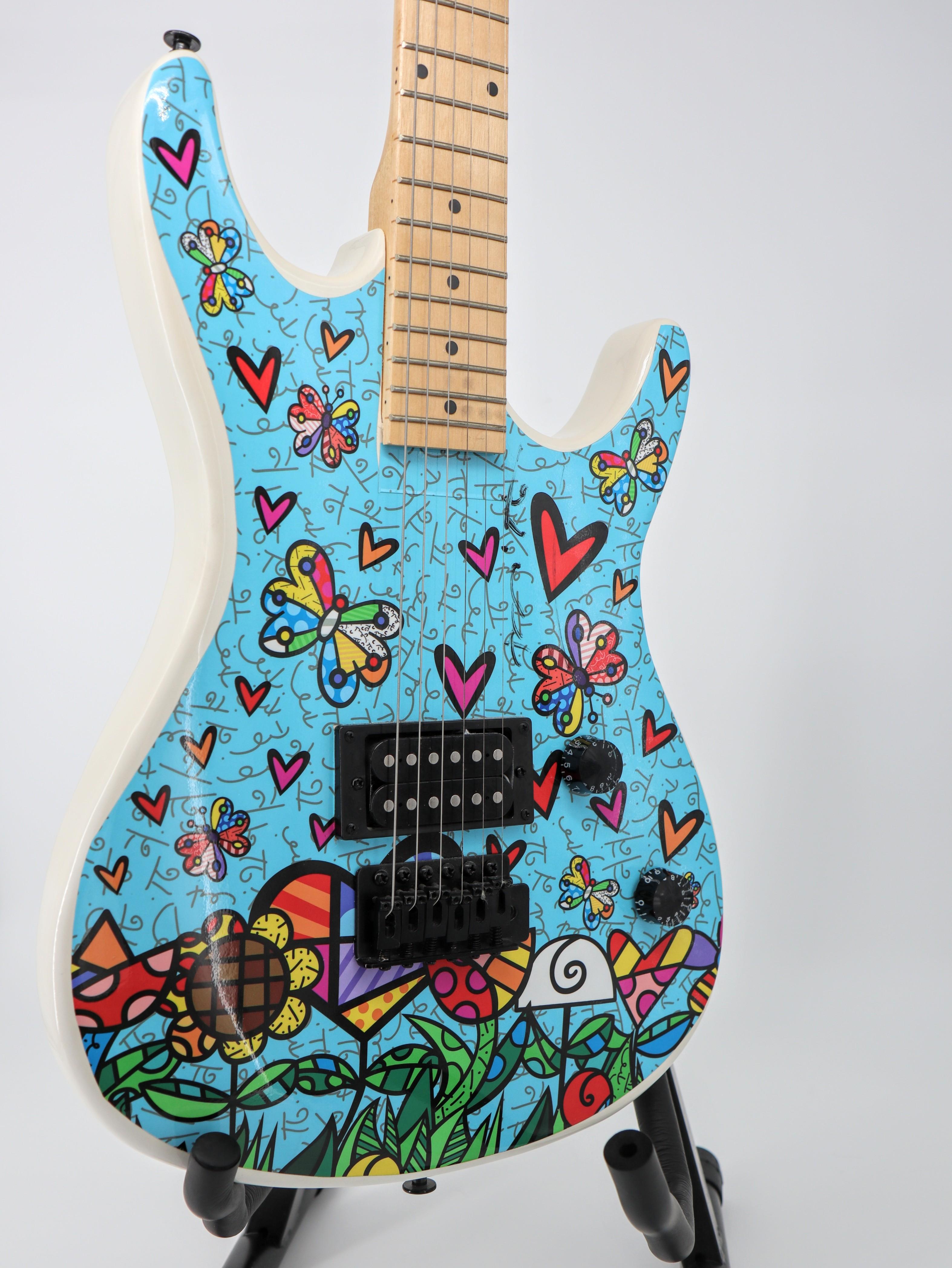 Romero Britto, Limited Edition, Hand Signed, Viper Electric Guitar 8