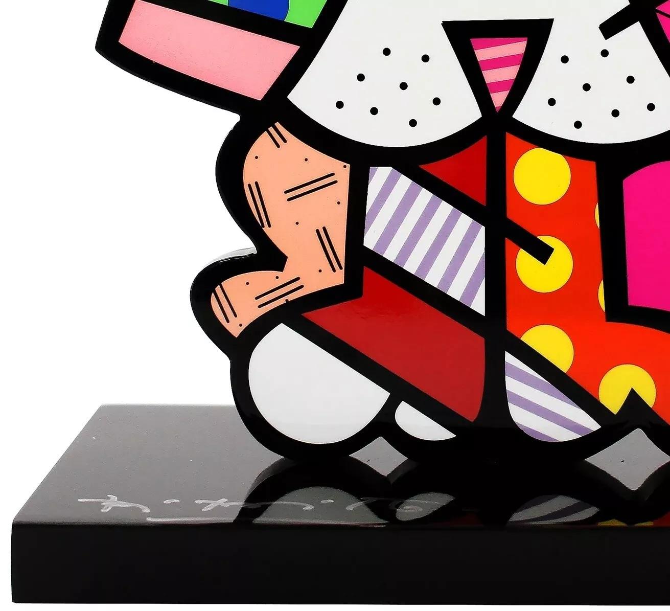 ROMERO BRITTO 'Royalty Dog 2' 2017 Signe & numbered, Sculpture Wood Black Base 1