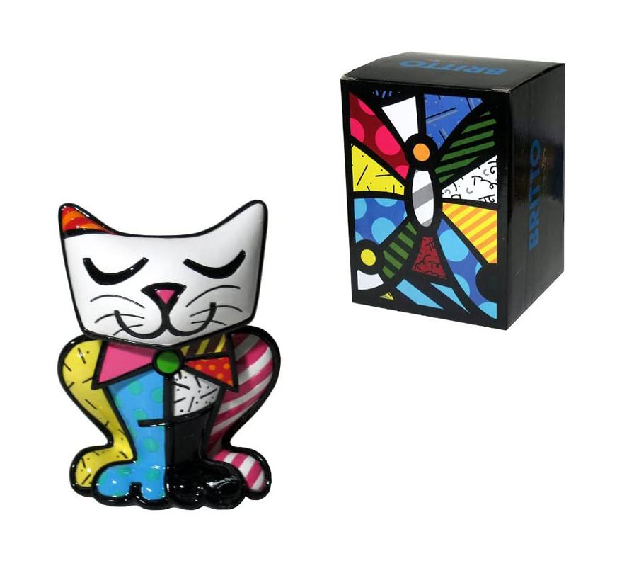 Romero Britto Abstract Sculpture - SQUEAKI CAT (FIRST EDITION SCULPTURE)