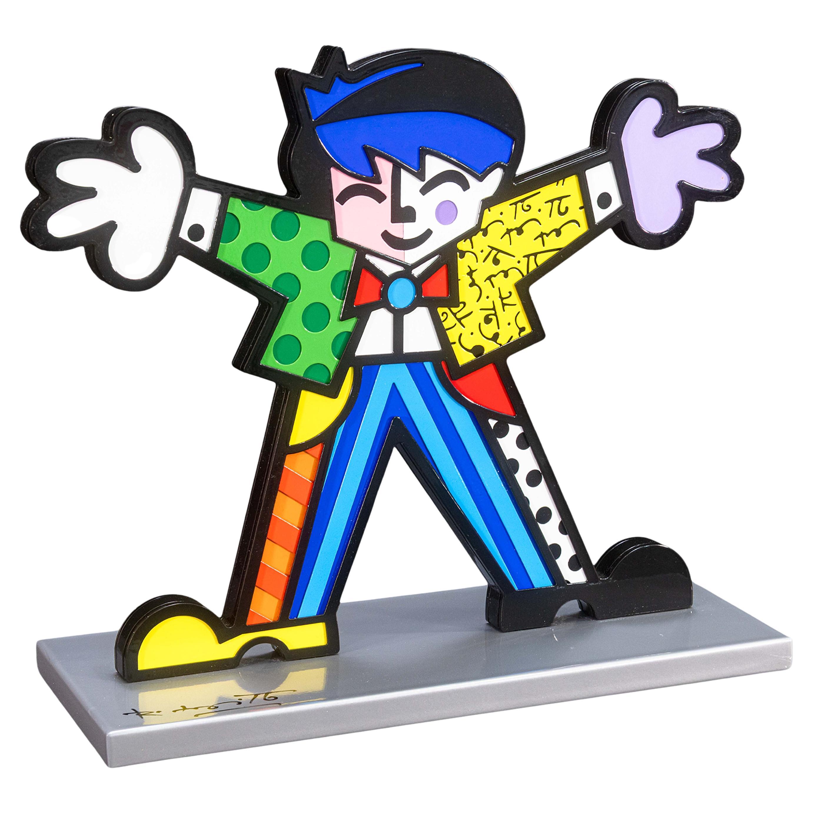 Romero Britto – Big Hug, 2009 Signed Enamel on Iron Sculpture Pop Art 471/1000 For Sale