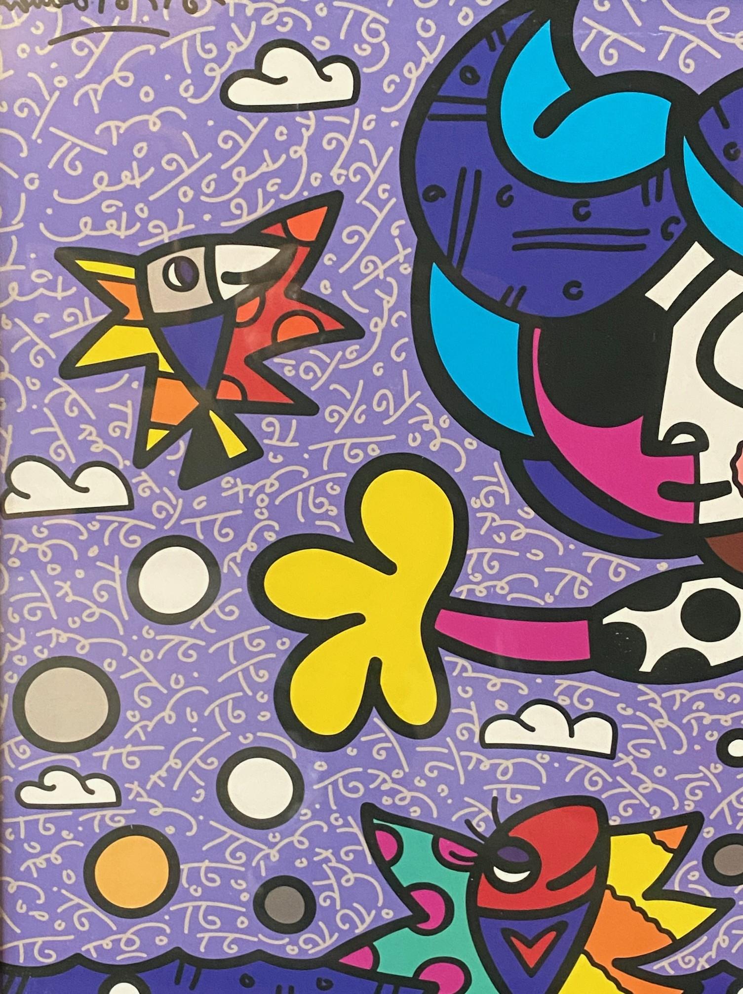 Romero Britto Firmato Bazillion Art Limited Ed Serigrafia Tina la Ragazza Pirata in vendita 3