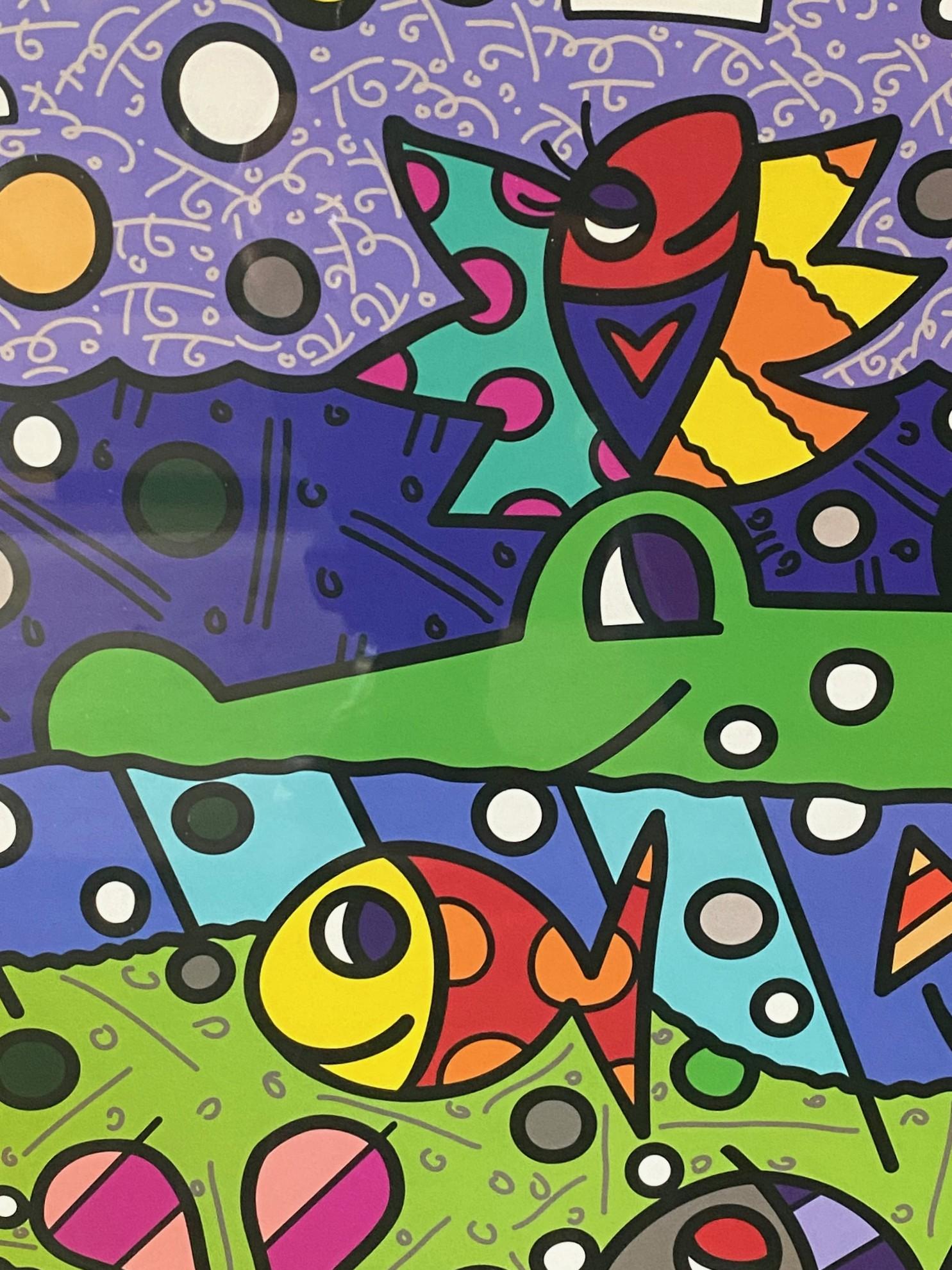 Romero Britto Firmato Bazillion Art Limited Ed Serigrafia Tina la Ragazza Pirata in vendita 4