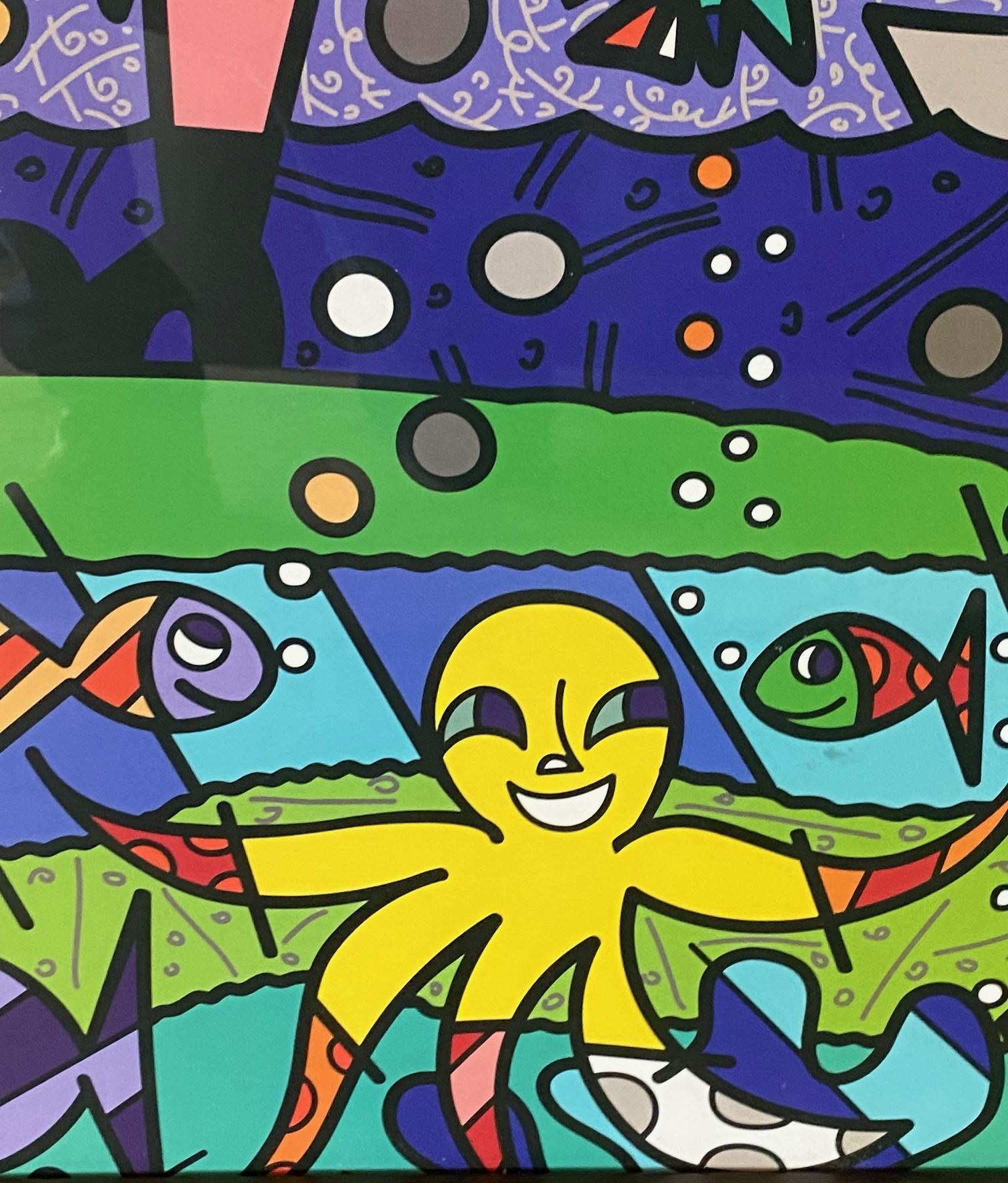 Romero Britto Firmato Bazillion Art Limited Ed Serigrafia Tina la Ragazza Pirata in vendita 5