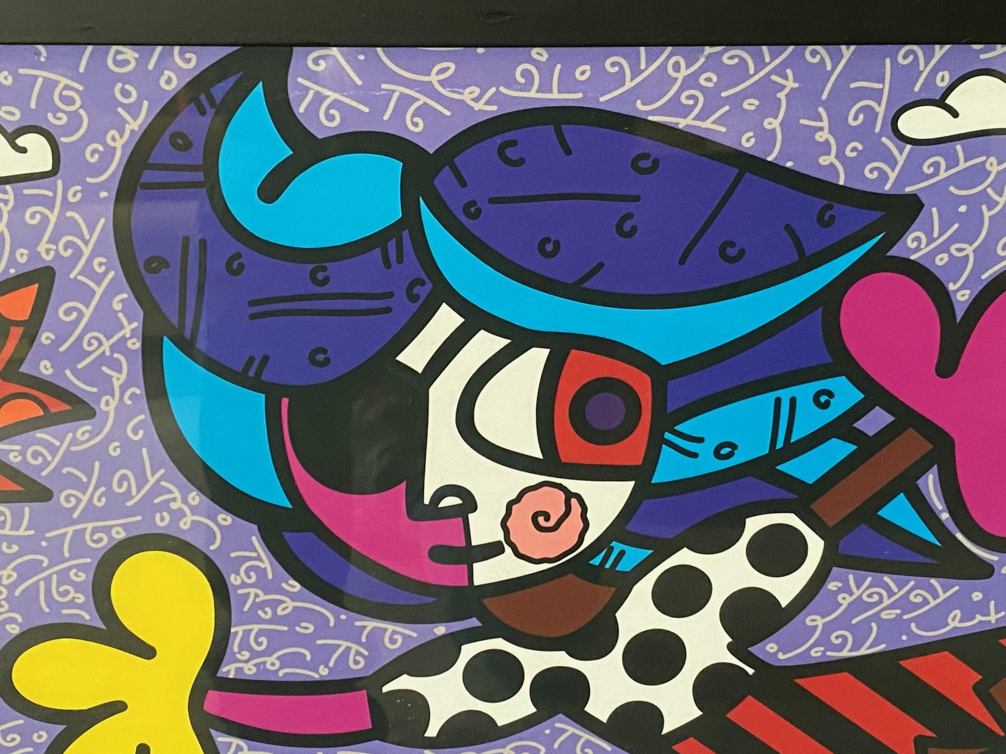 Romero Britto Firmato Bazillion Art Limited Ed Serigrafia Tina la Ragazza Pirata in vendita 6