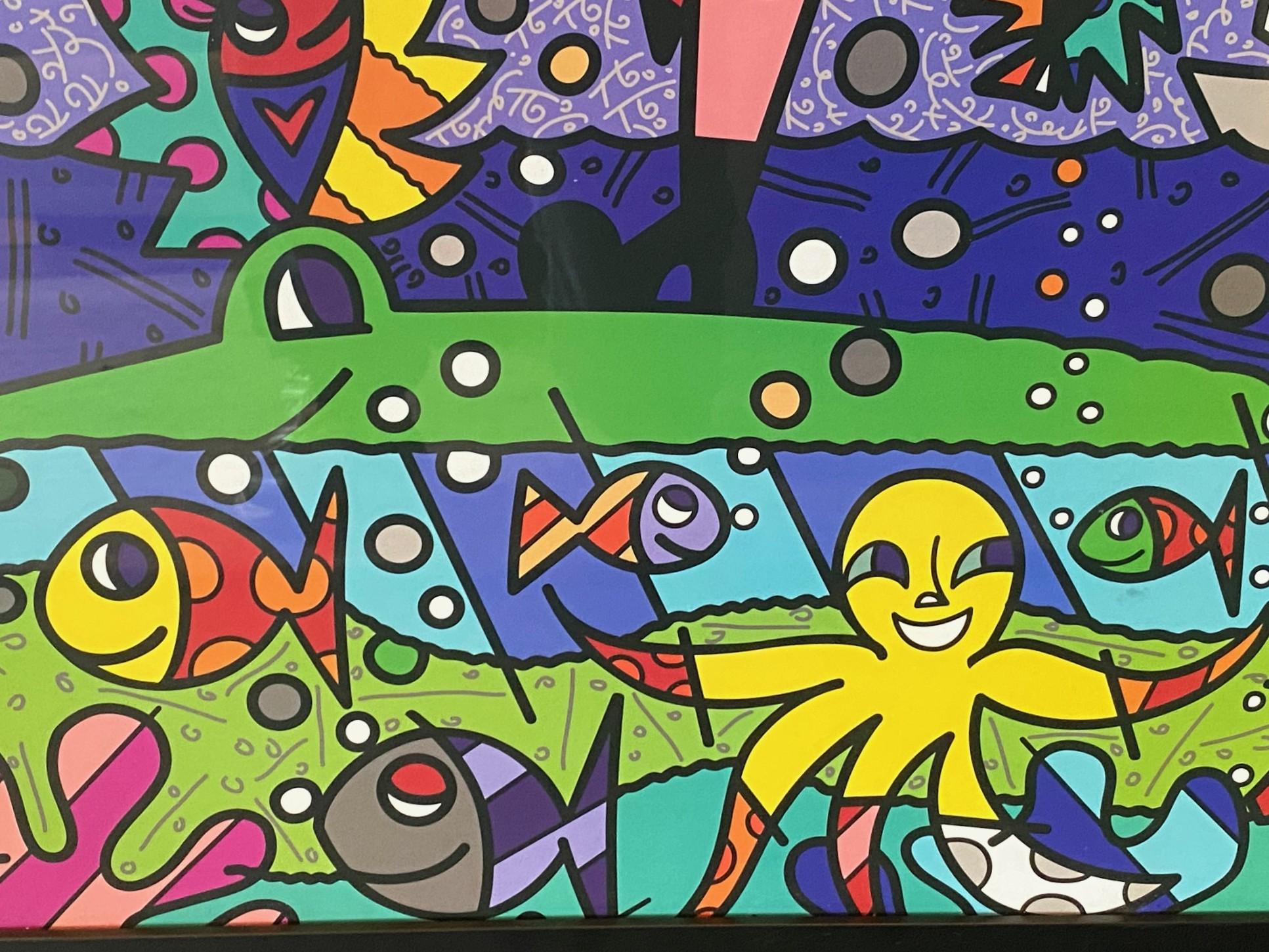 Romero Britto Firmato Bazillion Art Limited Ed Serigrafia Tina la Ragazza Pirata In condizioni buone in vendita a Studio City, CA