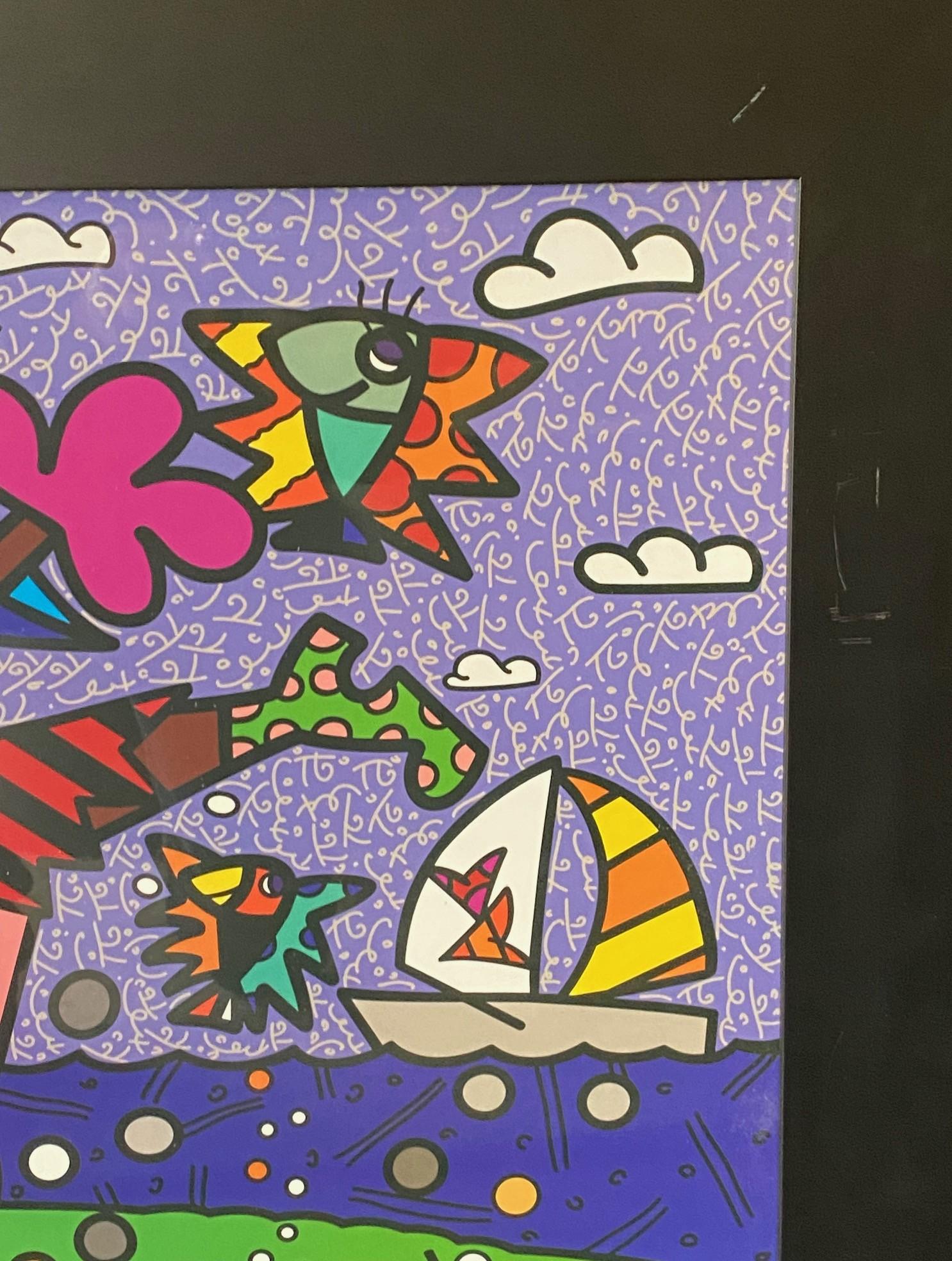 XX secolo Romero Britto Firmato Bazillion Art Limited Ed Serigrafia Tina la Ragazza Pirata in vendita