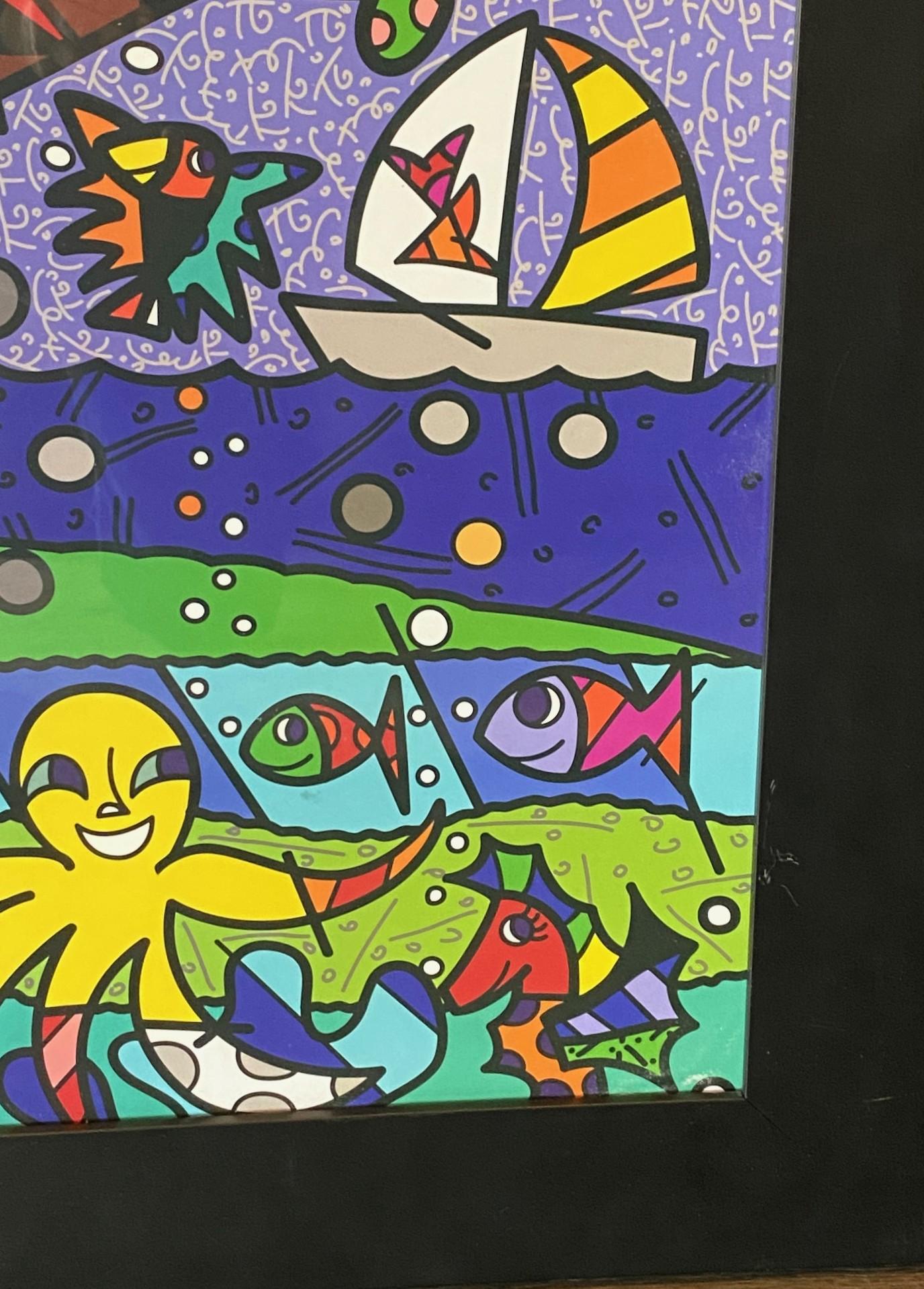 Carta Romero Britto Firmato Bazillion Art Limited Ed Serigrafia Tina la Ragazza Pirata in vendita