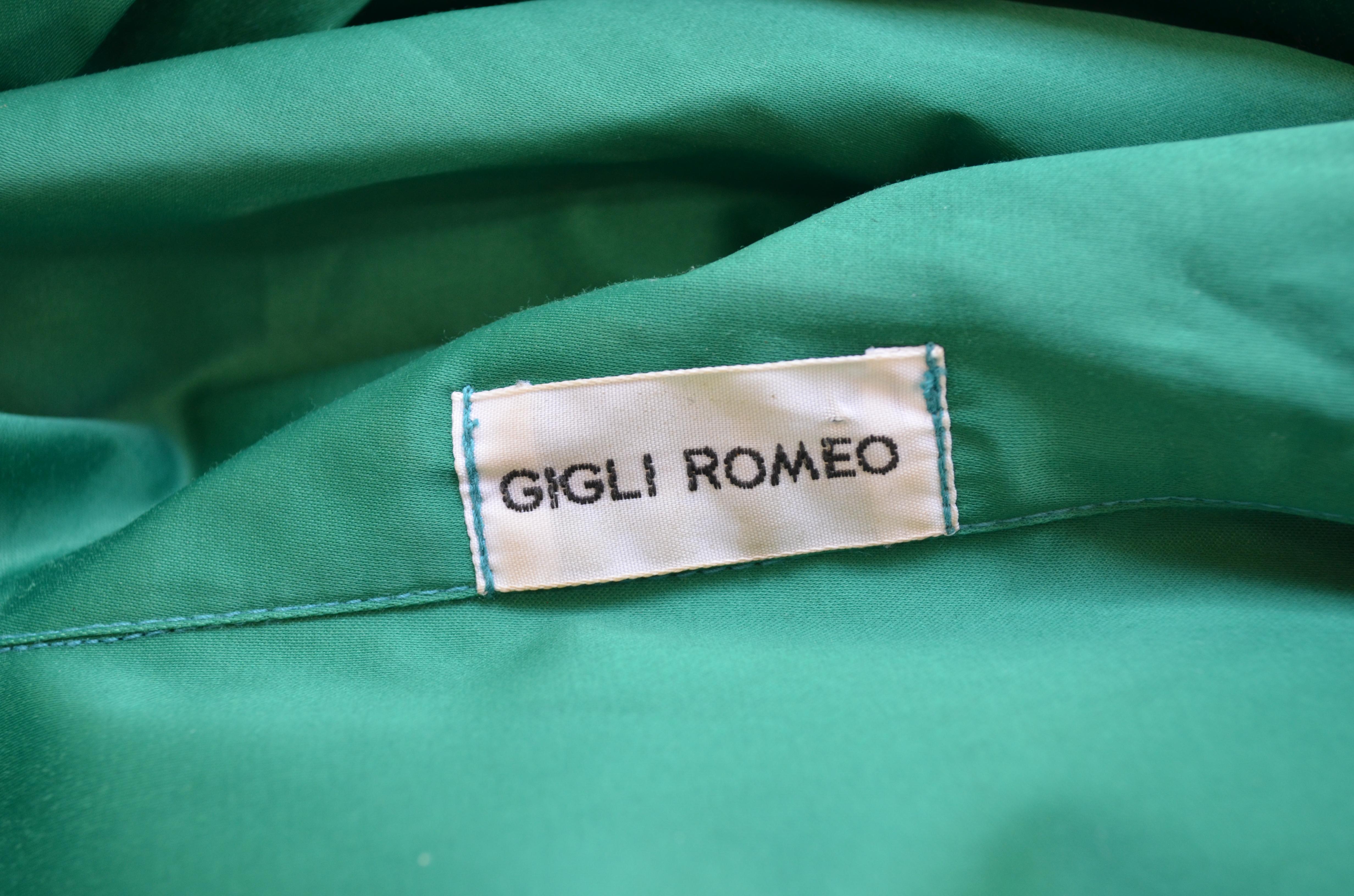 Romero Gigli Vintage Button Up Top with Wraparound Sleeves For Sale 2