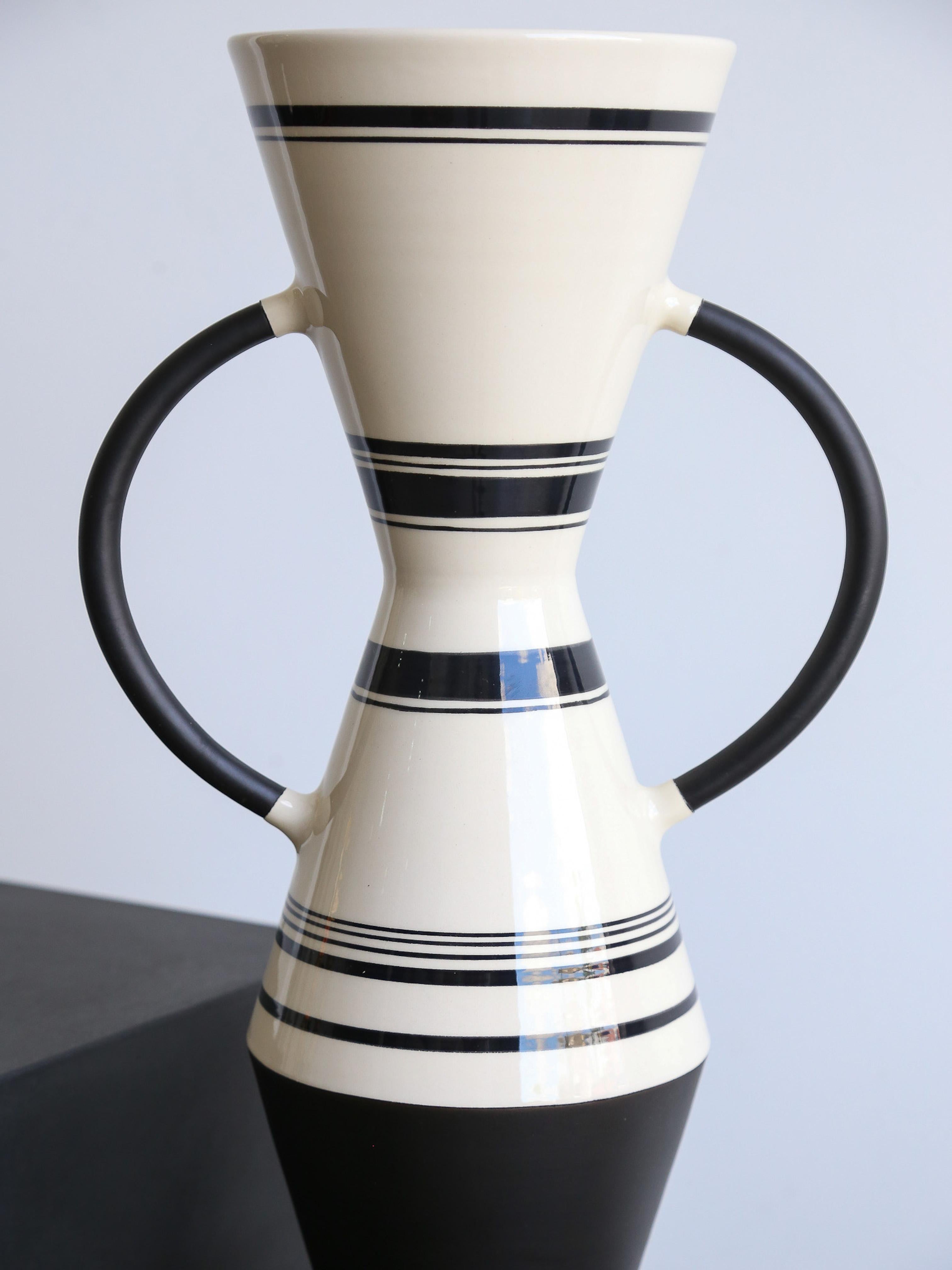 Contemporary Rometti Amphora Clay Vase by Ugo La Pietra For Sale