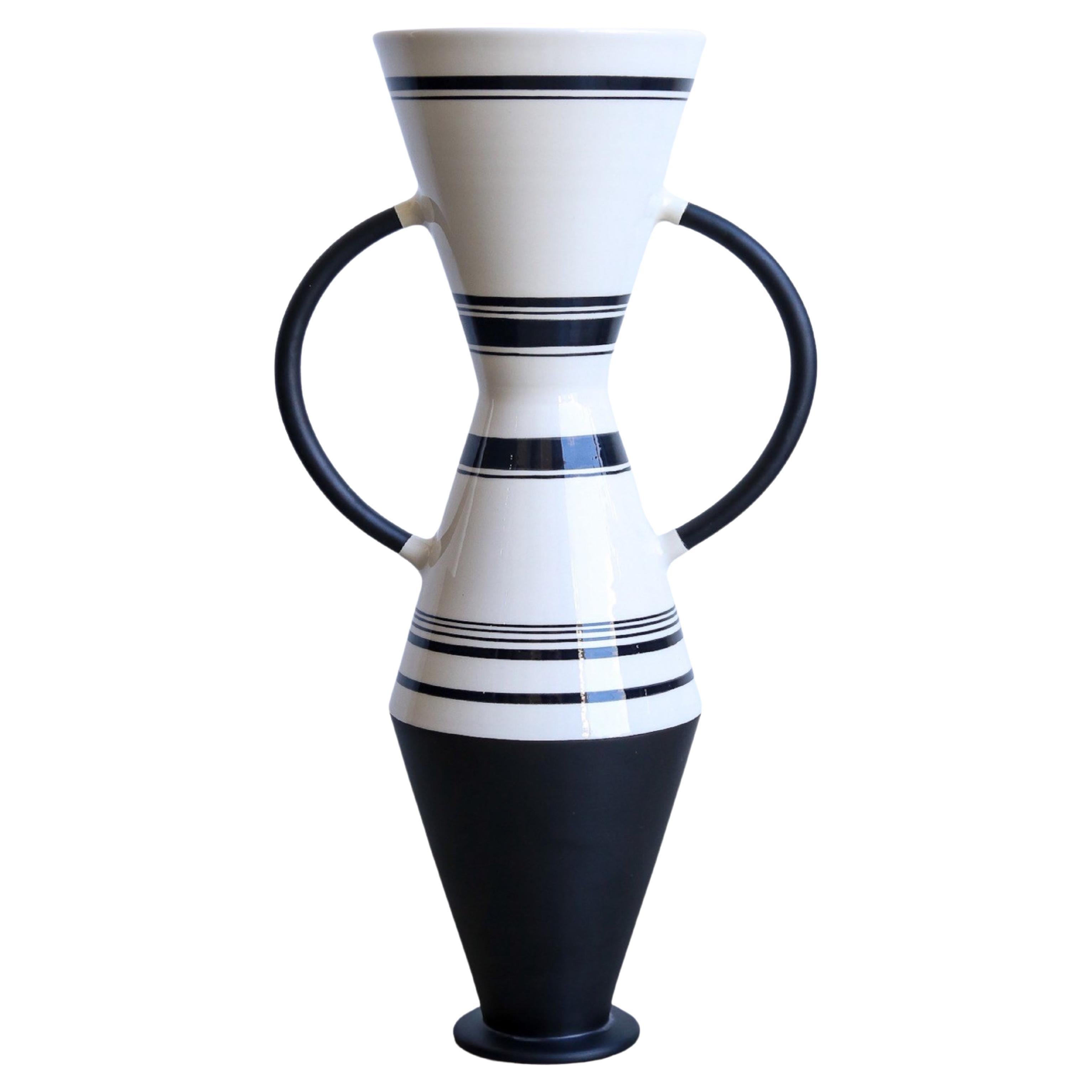 Rometti Amphora Clay Vase by Ugo La Pietra For Sale