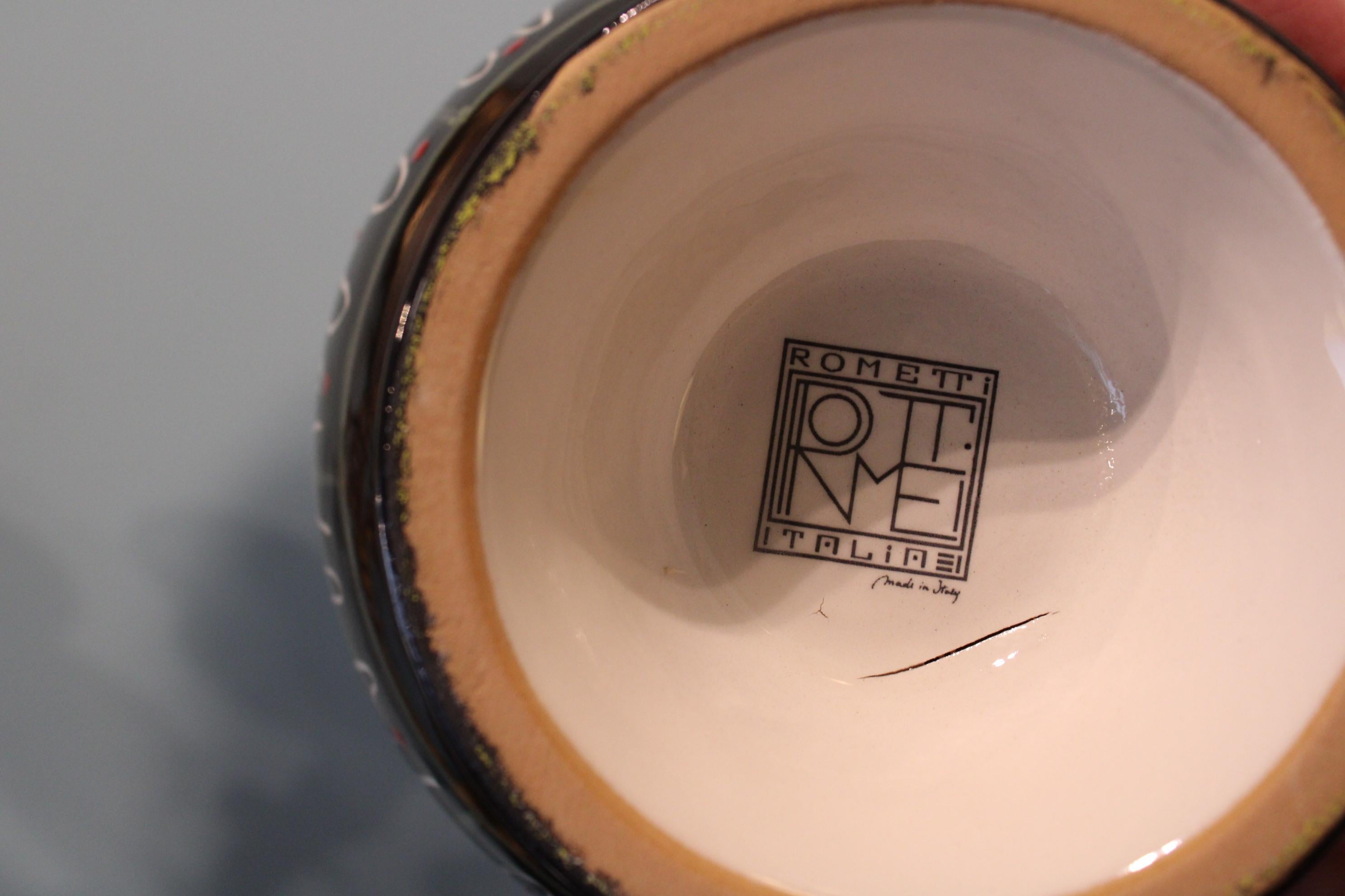 XX secolo Vaso in ceramica Rometti, circa in vendita