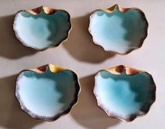 Rometti Ceramiche Umbria 'Italy' Set of 4 Shell-Shaped Ceramic Ashtrays