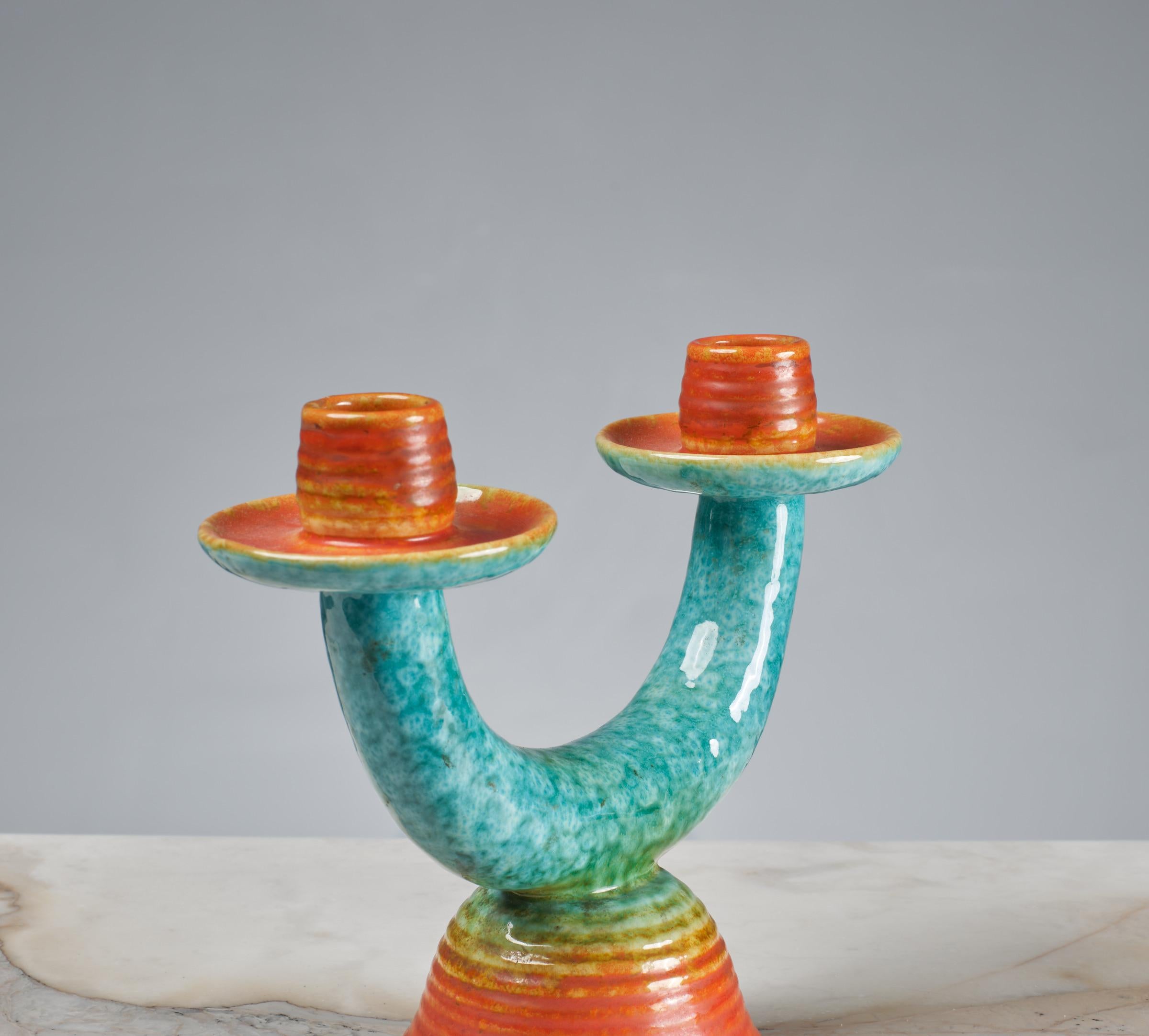 Ceramica Portacandele in ceramica Rometti Umbertide, CIRCA 1930 in vendita
