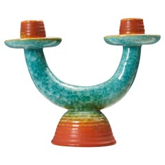 Rometti Umbertide Ceramic Candle Holder, Circa 1930