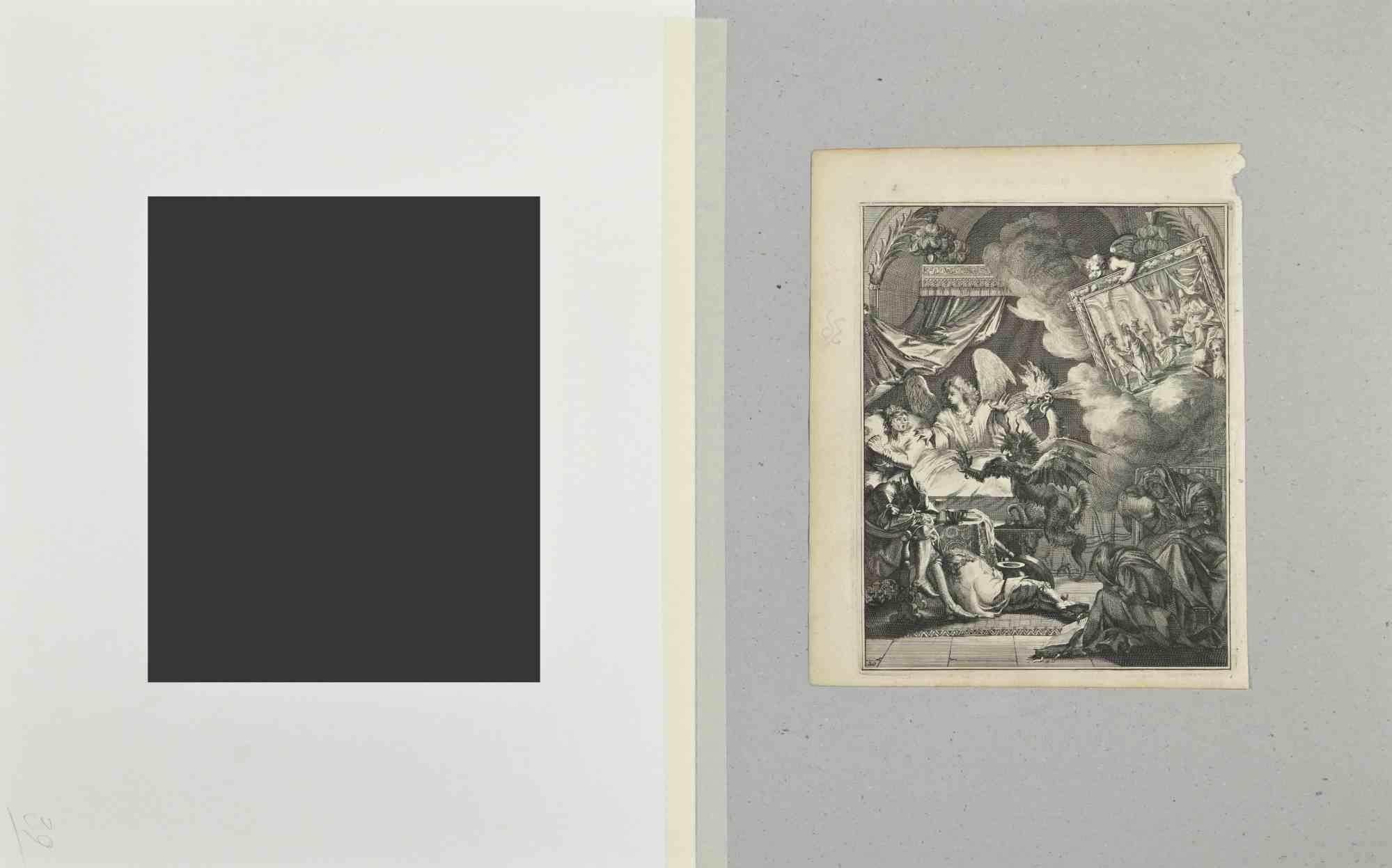 La Manière de se Bien Préparer à La Mort - Gravure de Romeyn de Hooghe - 1700 en vente 1