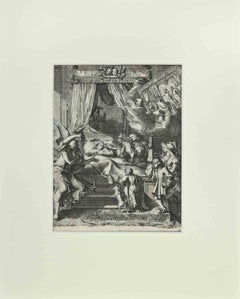 Antique La Manière de se Bien Preparer à La Mort - Etching by Romeyn de Hooghe - 1700