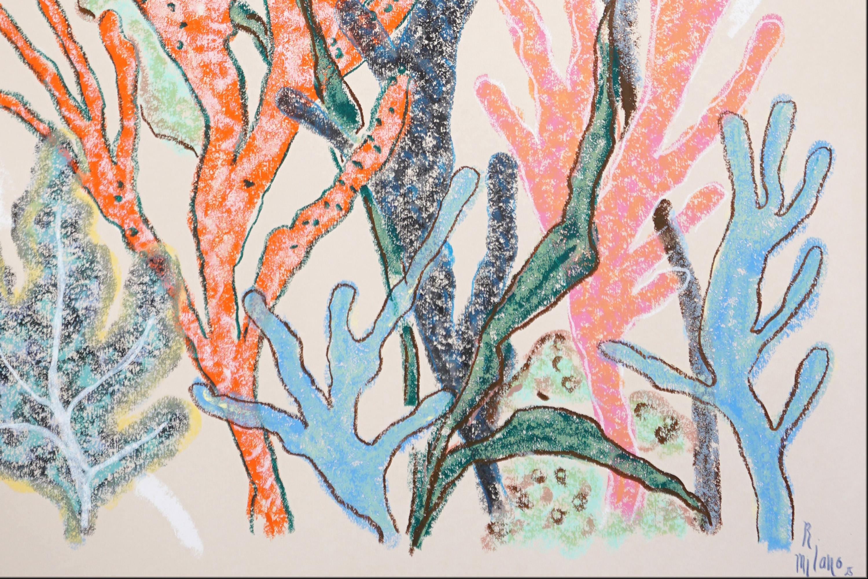 Abstrakte Korallenblüte, Zeitgenössische Meereslandschaft, Pastelltöne, Umweltkunst im Angebot 3