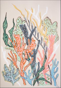 Abstract Coral Bloom, Contemporary Seascape, Pastel Tones, Environmental Art