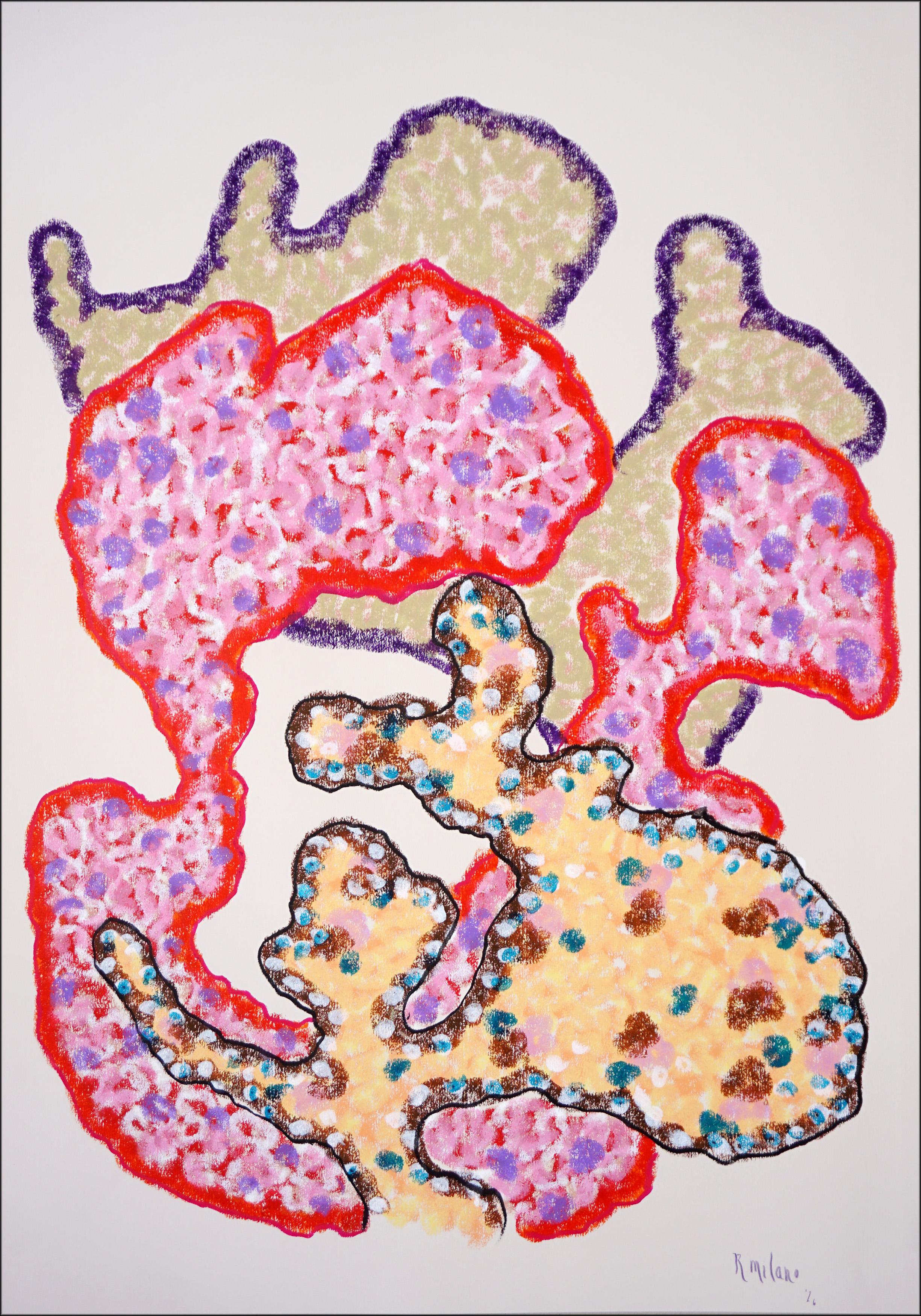 Abstract Organic Water Creatures, Gems Patterns, Fractal Sea Sponges, Red Spots