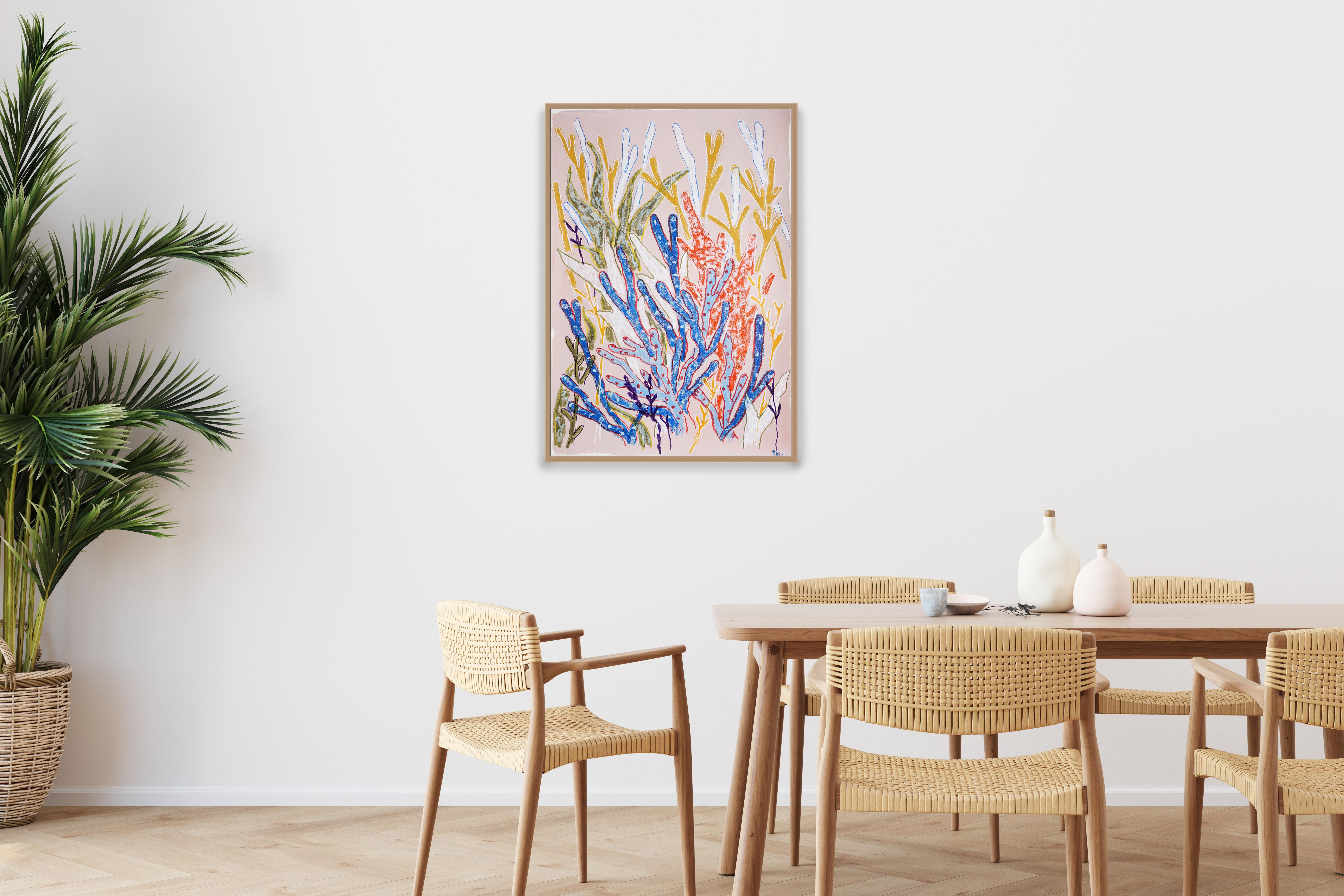 Blue Coral Forest, Coral Reef, Illustration Style Painting, Organic Gestures For Sale 1