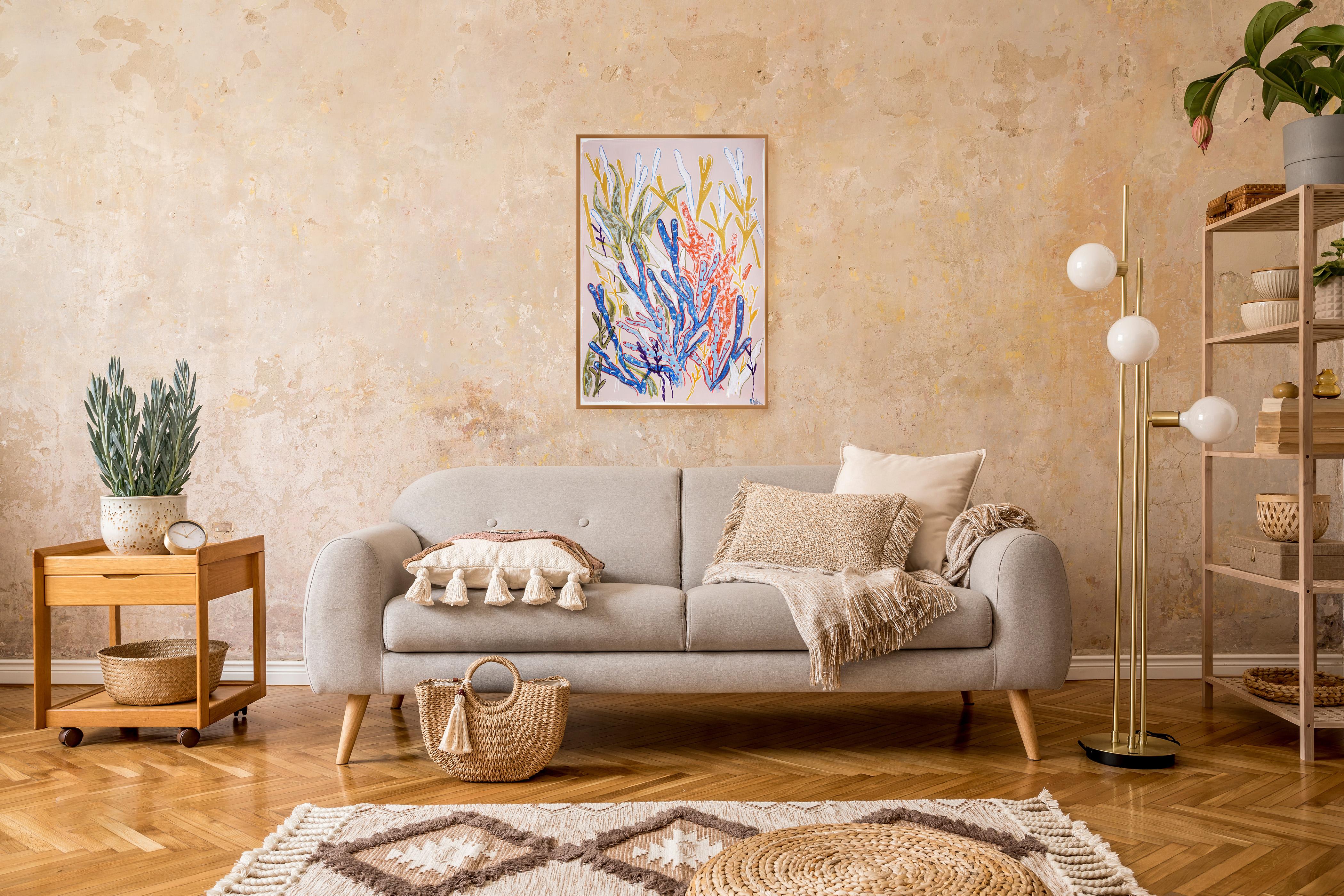 Blue Coral Forest, Coral Reef, Illustration Style Painting, Organic Gestures For Sale 2