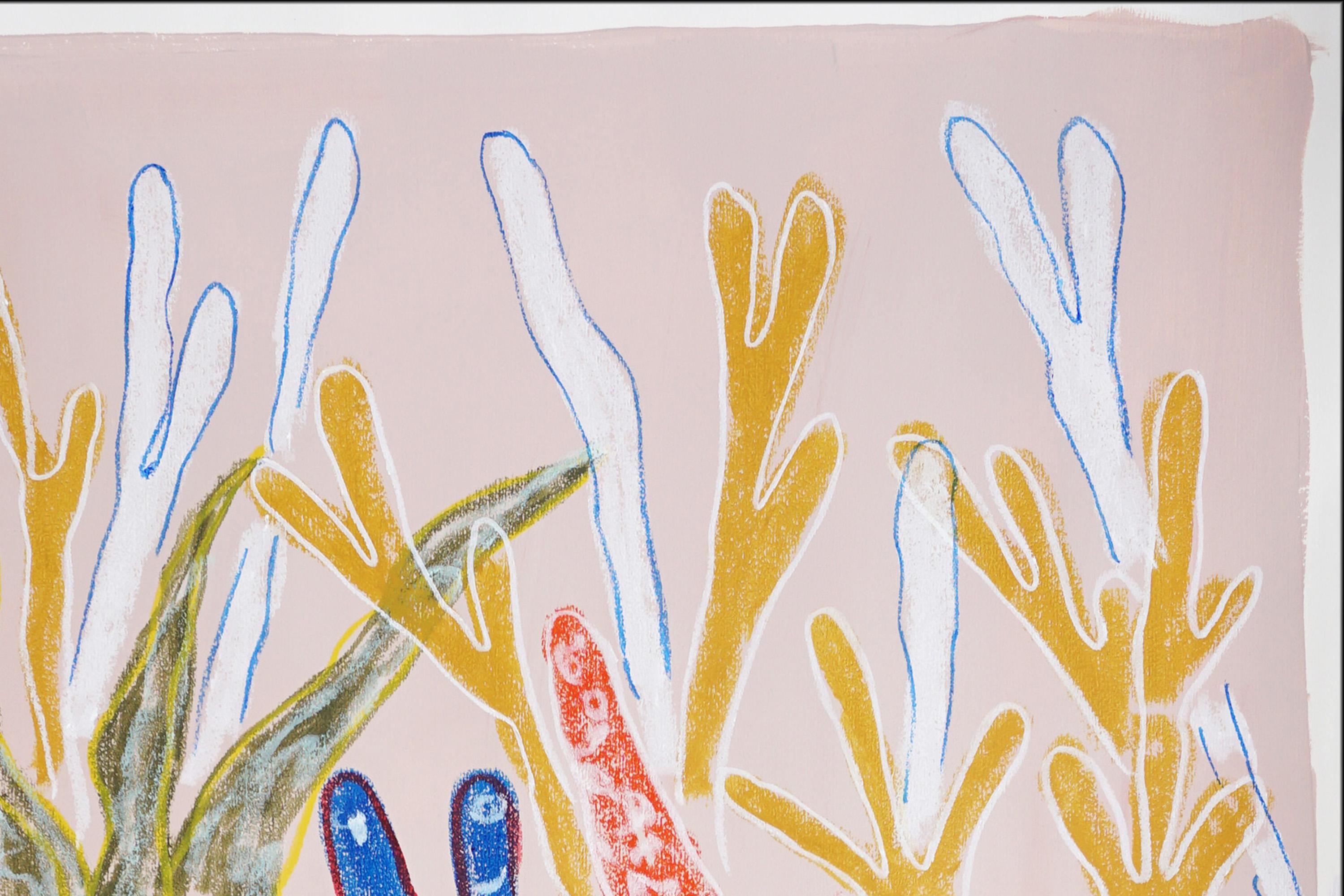 Blue Coral Forest, Coral Reef, Illustration Style Painting, Organic Gestures For Sale 4