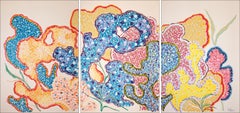 Coral Forest, Large Triptych, Gem-like Patterns, Illustration Style, Coastal