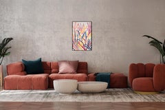 Von Korallen inspirierte Malerei in lebhaften Farben, Meeresadern, Illustrationsstil, Papier