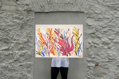 Fire Corals, Biomorphic Seascape in Red, Illustration Style Abstract Branches