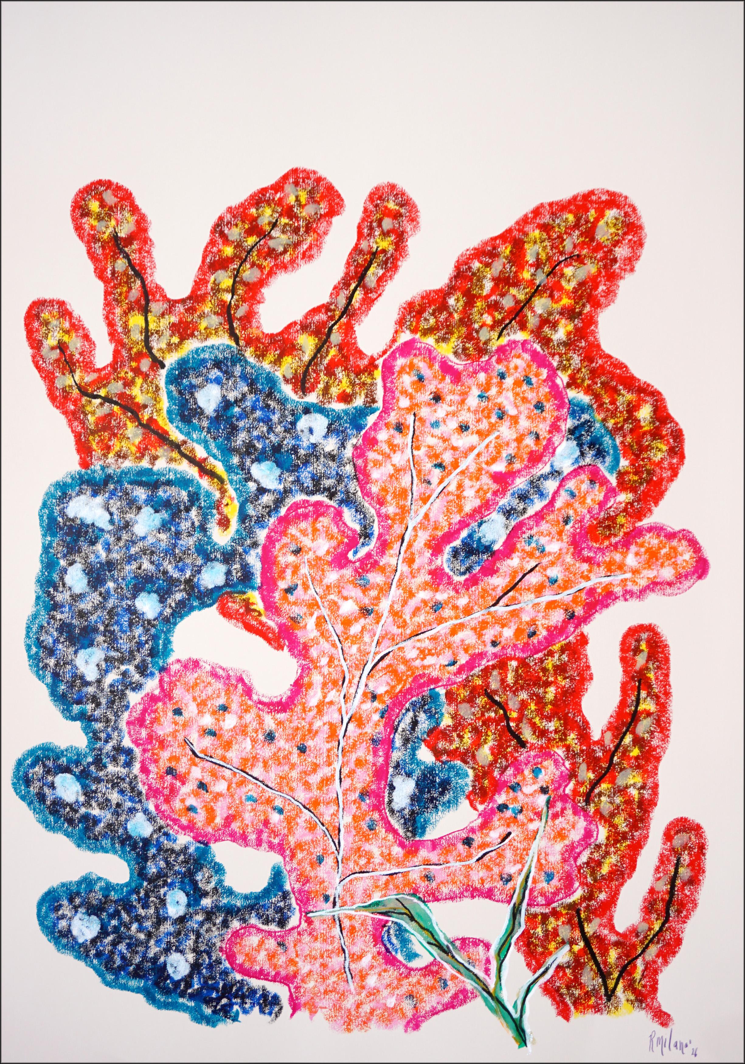 Fractal Sea Sponges, Coral Reef, Organic Marine Shapes, Environmental Painting