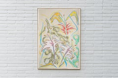 Jungling Scribble, flora espressionista, disegno vigoroso su carta, piante esotiche