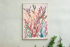 Rote Meeresflora, organische Coral Branches, Biomorphic Organic  Formen auf Papier