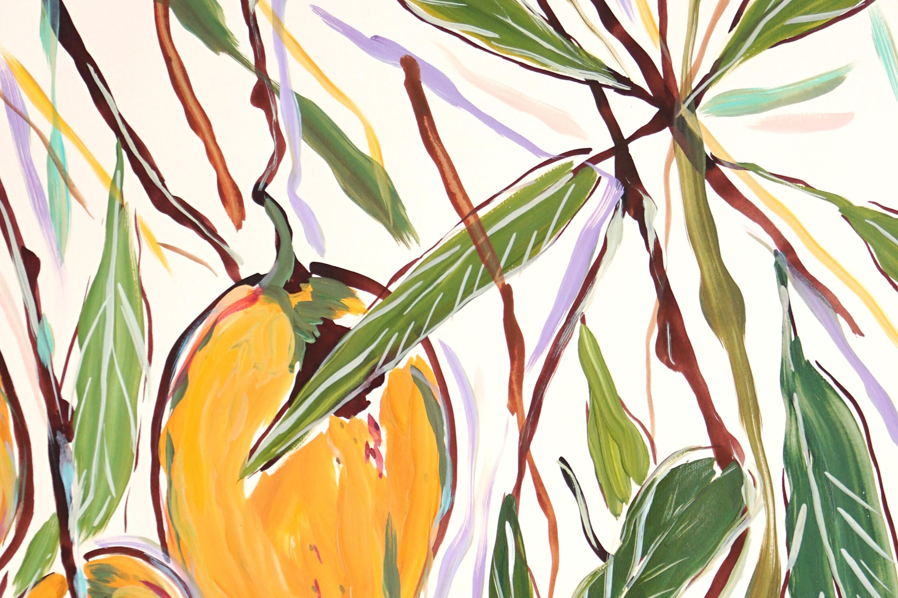 Dittico con cespuglio di mango giallo e maturo, illustrazione botanica, albero da frutto 2024 4