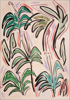 The Fern Garden, Blütenpflanzgefäße des Expressionismus, grün, rosa, Gesten