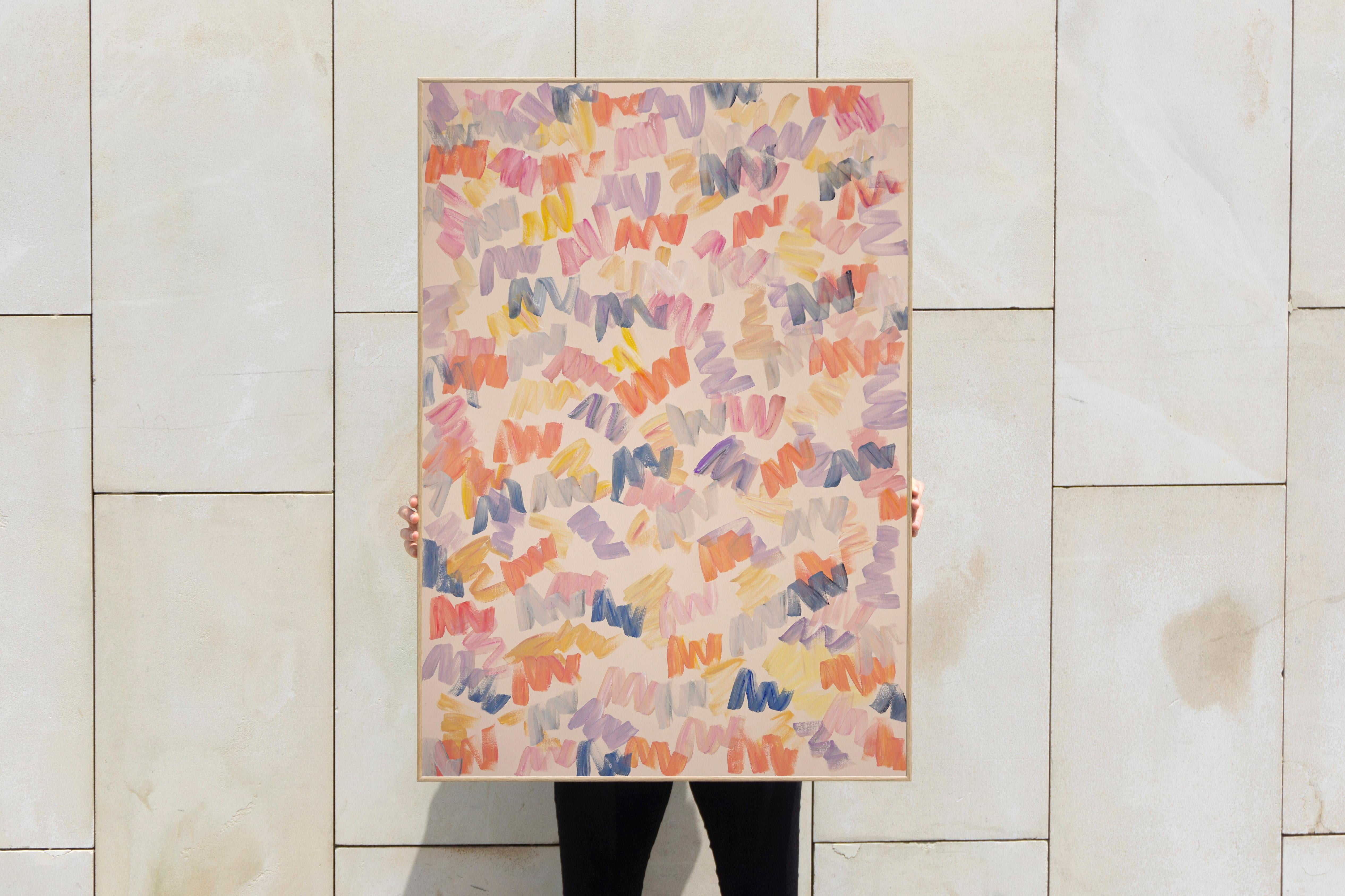 Stile urbano, gesti espressionisti, campi di fiori, pennellate di toni pastello - Painting di Romina Milano