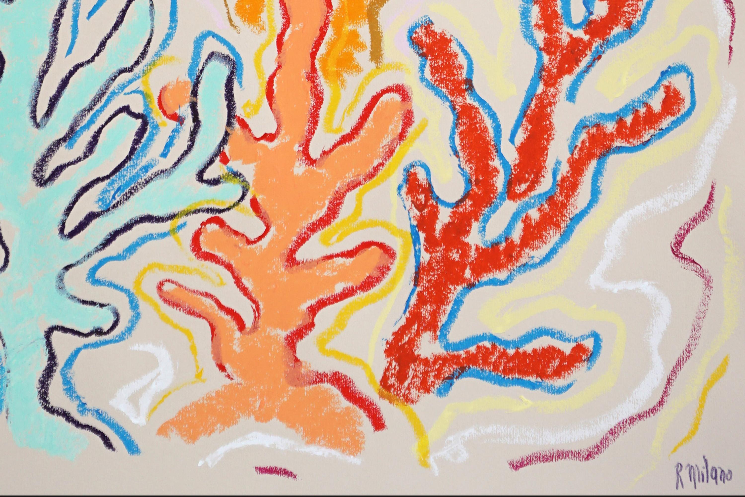 Vibrating Corals, Colorful Reef Shapes, Vertical Seascape, Ilustration Style For Sale 3