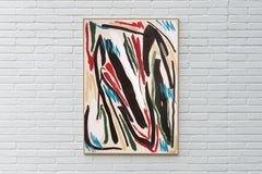 Wild Garden, Abstract Expressionist, Vigorous Gestures, Black, Red, Brushstrokes