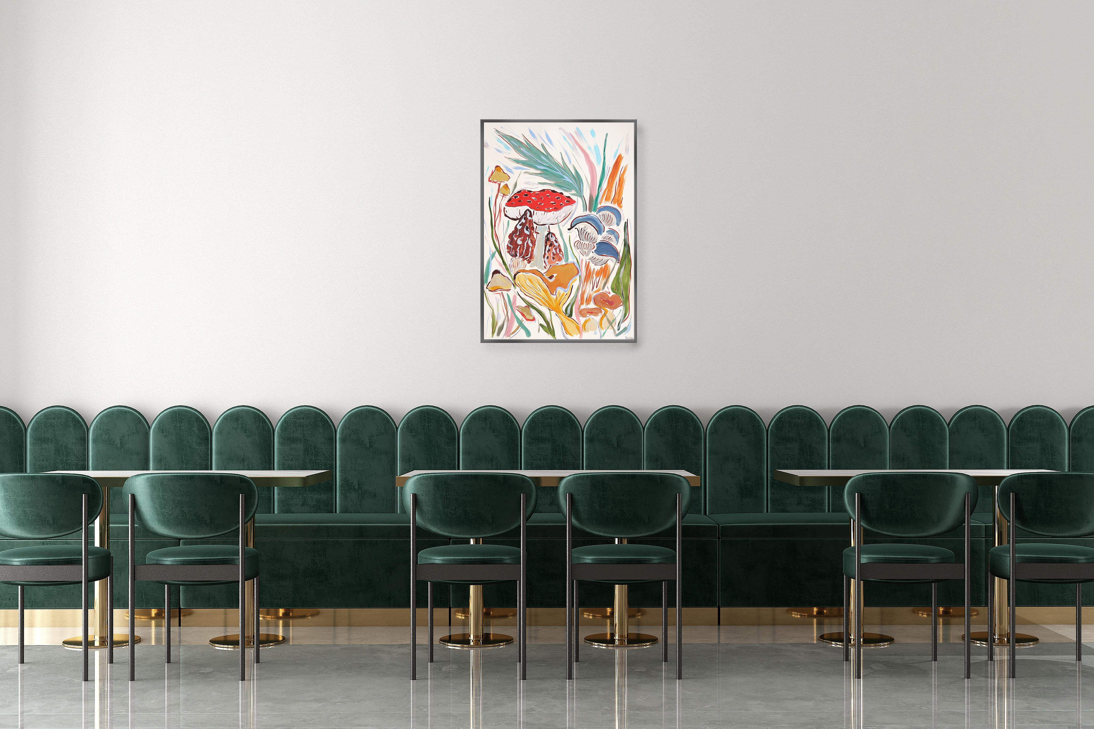Cosecha de Setas Silvestres, Otoño, Hongos Mágicos, Pintura Estilo Ilustración, Papel 1