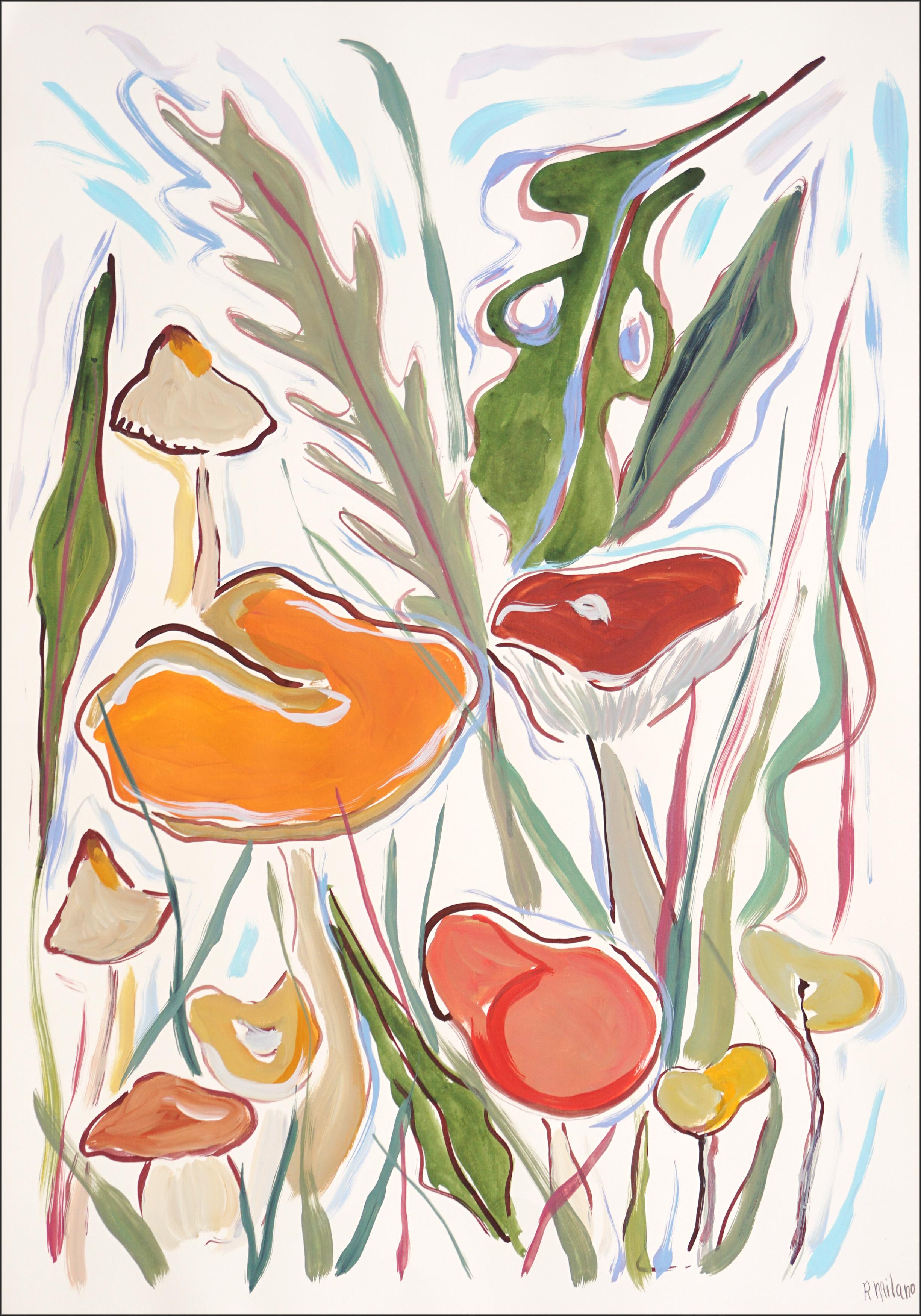 Romina Milano Still-Life Painting – Wilde Pilze Ernte, Herbst, Magie Natur, Illustration Stil, Orange Töne