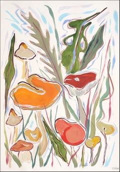 Wild Mushrooms Harvest, Autumn, Magic Nature, Illustration Style, Orange Tones