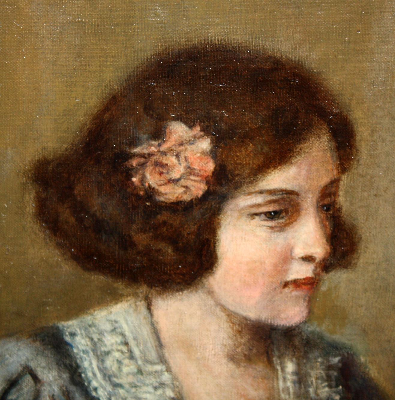 Oleo sobre tela - La profesora y la alumna - 90 x 100 cm. im Angebot 3