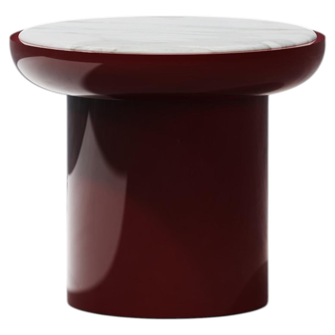 Romo Red Glossy Lacquered Side Table, Contemporary Design, Made in Italy
